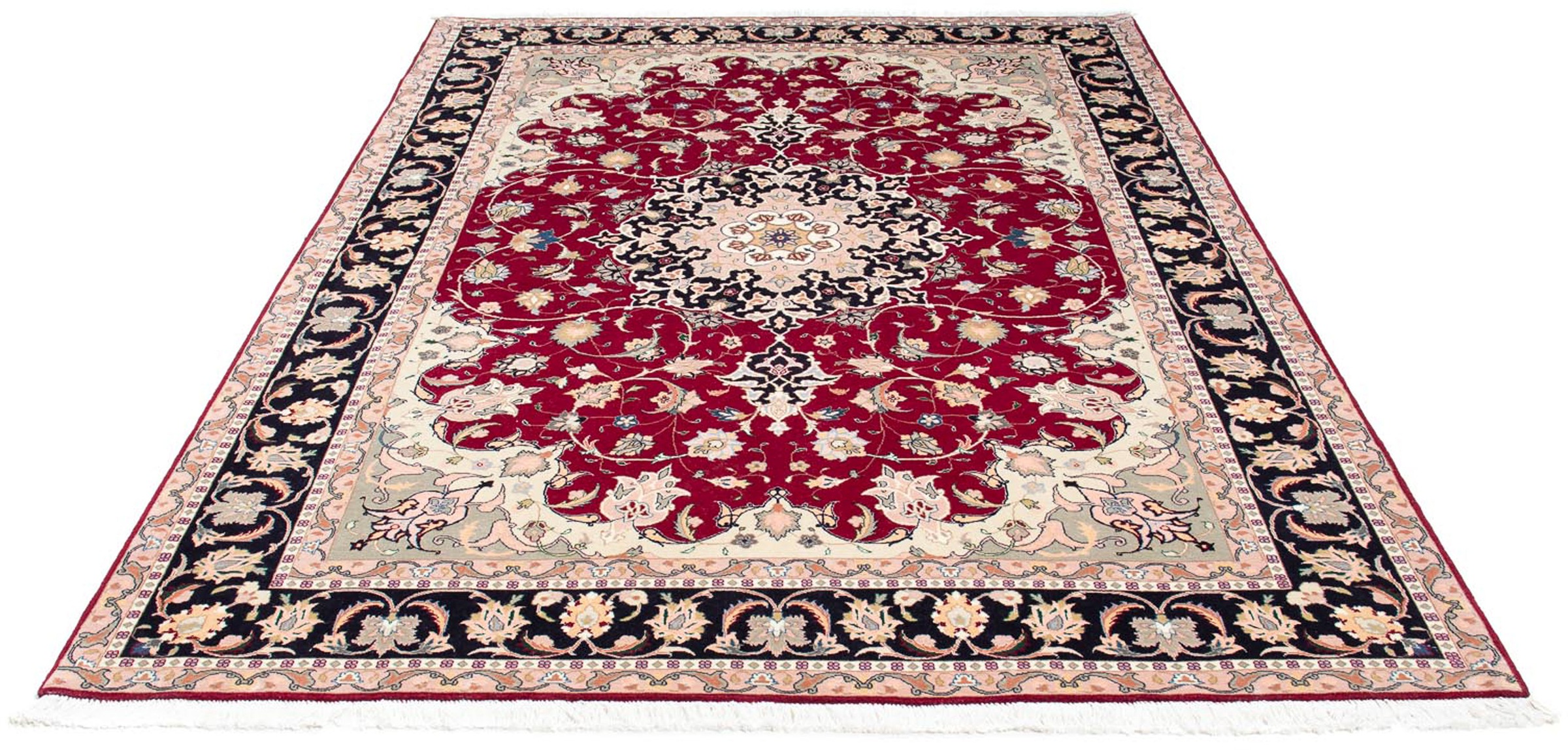 Image of morgenland Orientteppich »Perser - Täbriz - Royal - 240 x 172 cm - dunkelrot«, rechteckig, 7 mm Höhe, Wohnzimmer, Handgeknüpft, Einzelstück mit Zertifikat bei Ackermann Versand Schweiz