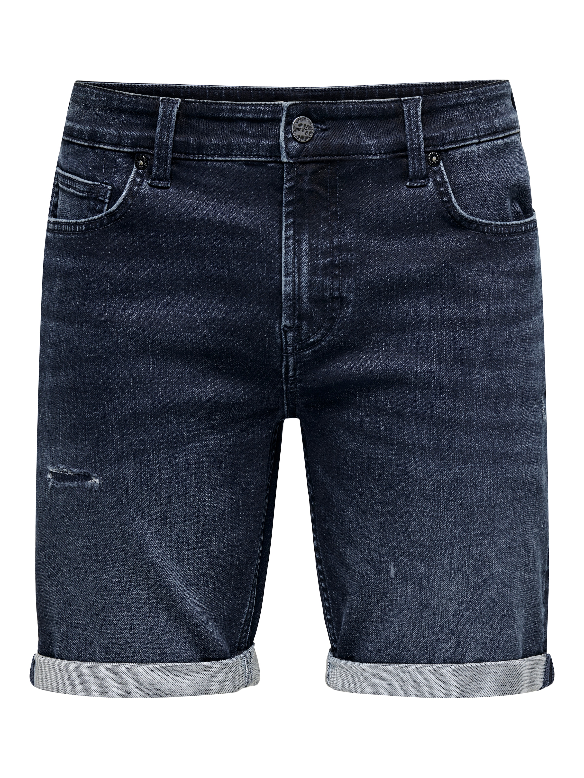 Image of ONLY & SONS Jeansshorts "ONSPLY JOG DBD R0026 ANA DNM SHORTS NOOS" Baumwollmischung, regular fit