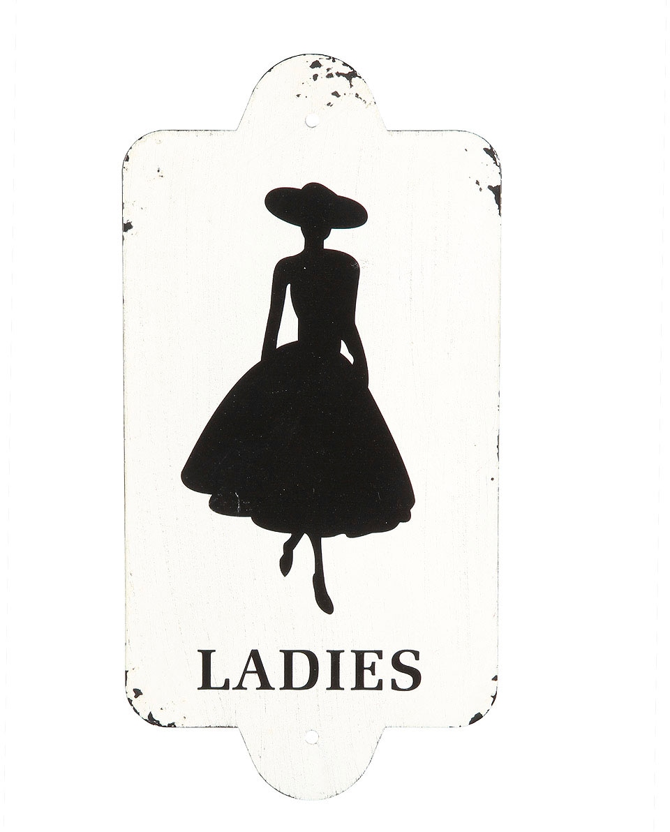 Image of Ambiente Haus Metallbild "Ladies 28x14cm" 1 Stk. tlg. für WC-Tür
