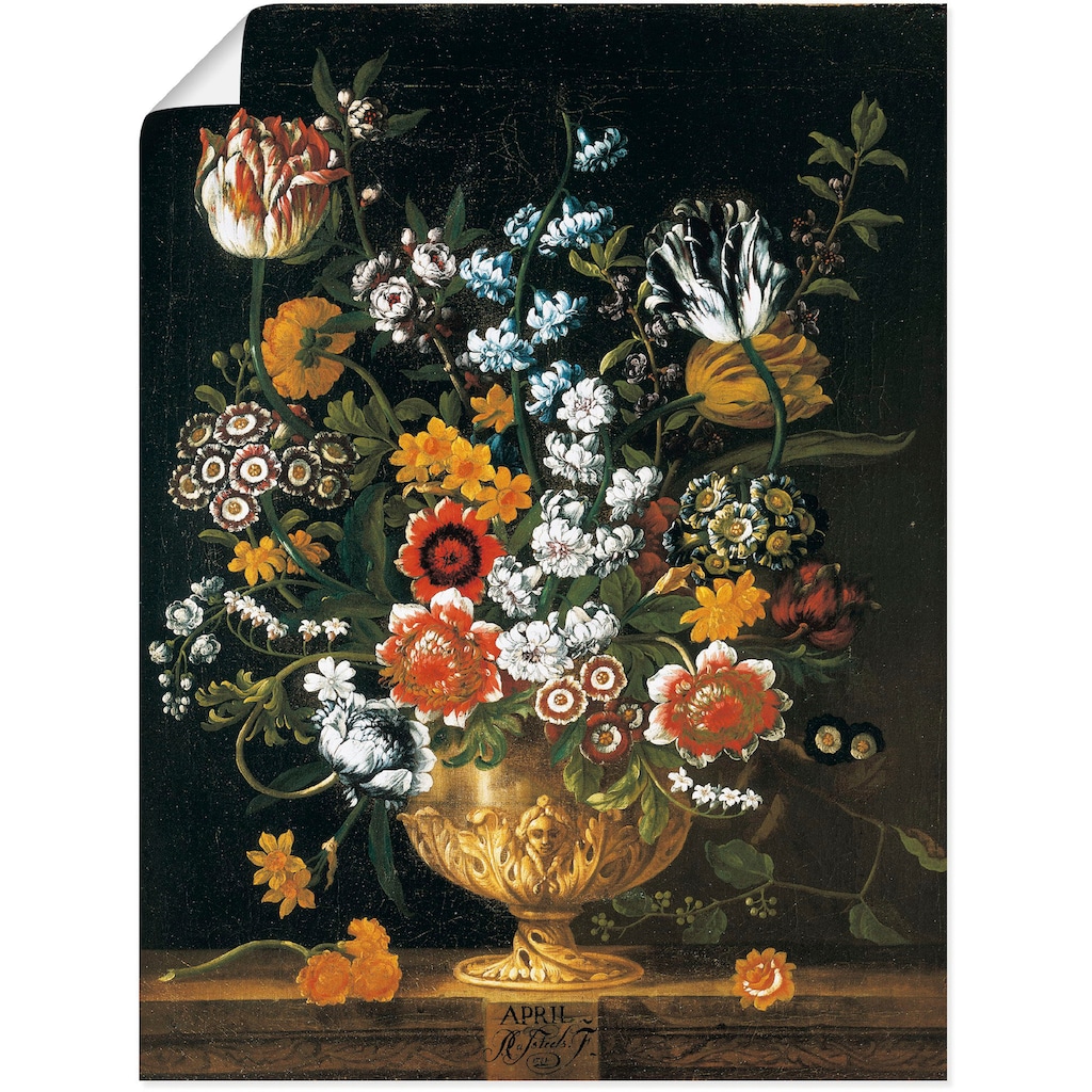 Artland Kunstdruck »Zwölf Monate. Floraler Kalender April«, Arrangements, (1 St.)