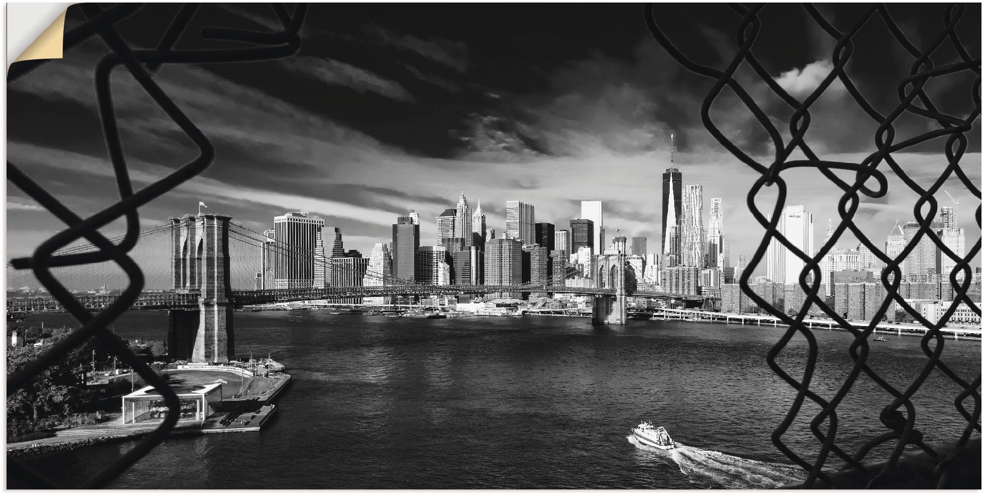 Artland Wandbild »Brooklyn Bridge New in York prix oder Grössen versch. Wandaufkleber à Poster (1 réduit! I«, Amerika, Leinwandbild, St.), als
