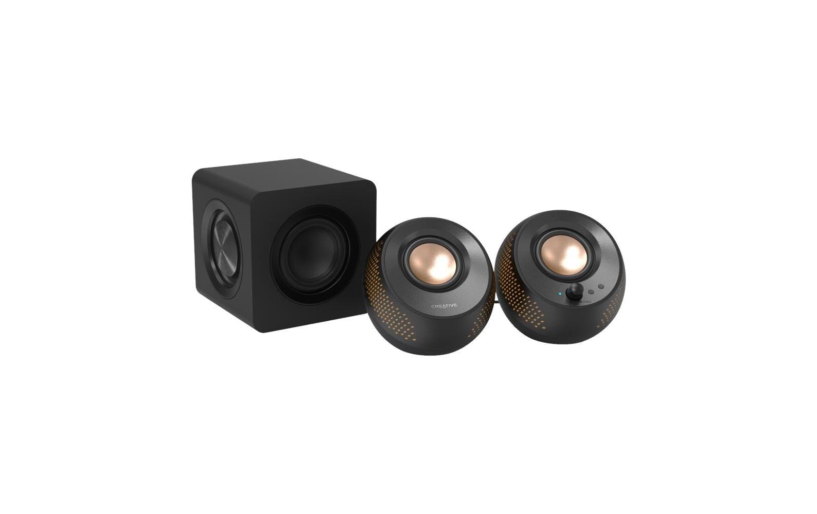 Creative PC-Lautsprecher »Pebble X Plus 2.1 USB-C Lautsprecher, Bluetooth 5.3, RGB-Beleuchtung« ( ) kabelloses Streaming, Computerlautsprecher mit Subwoofer
