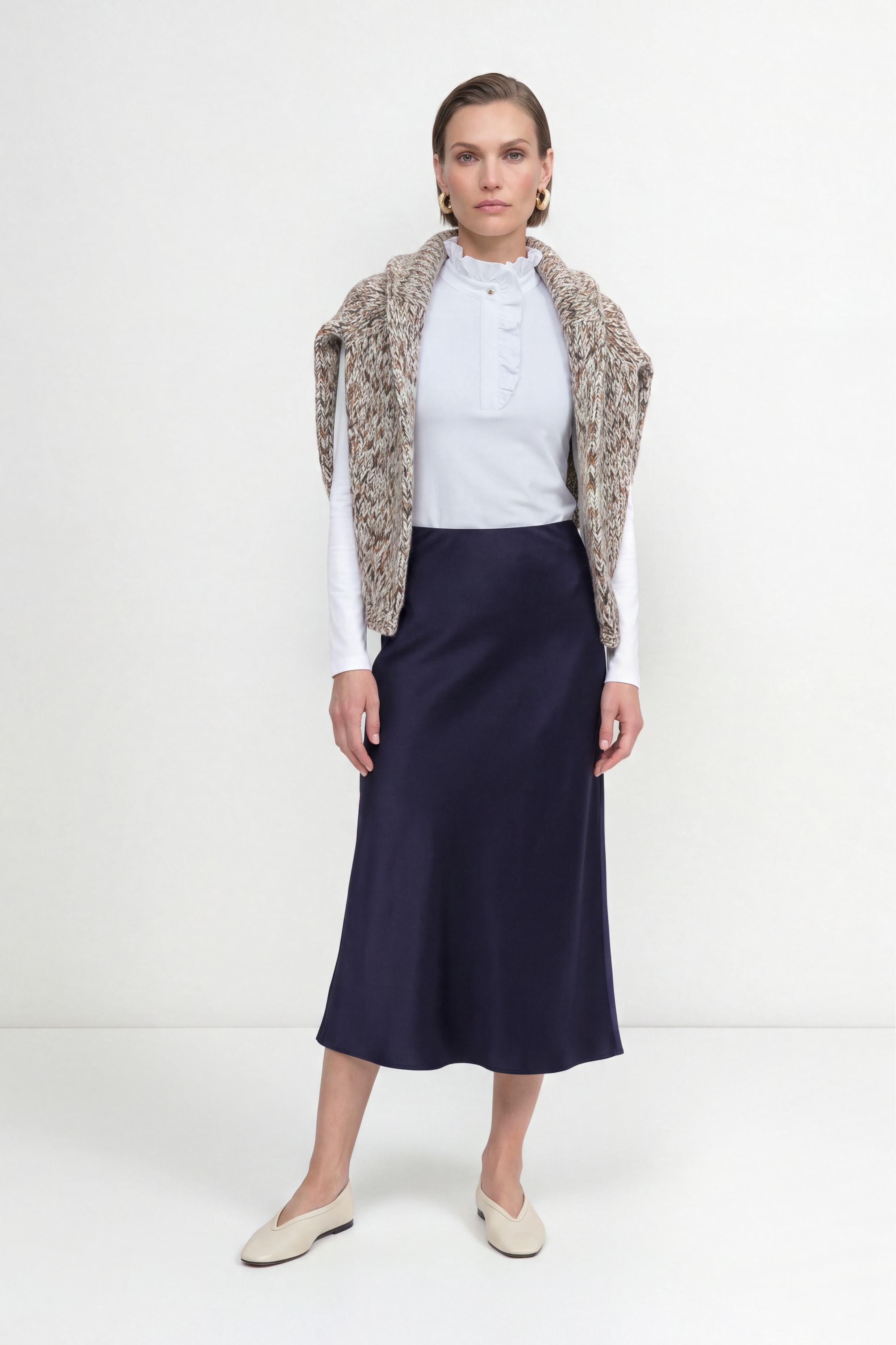 RICHROYAL Jupe midi Aspect satin