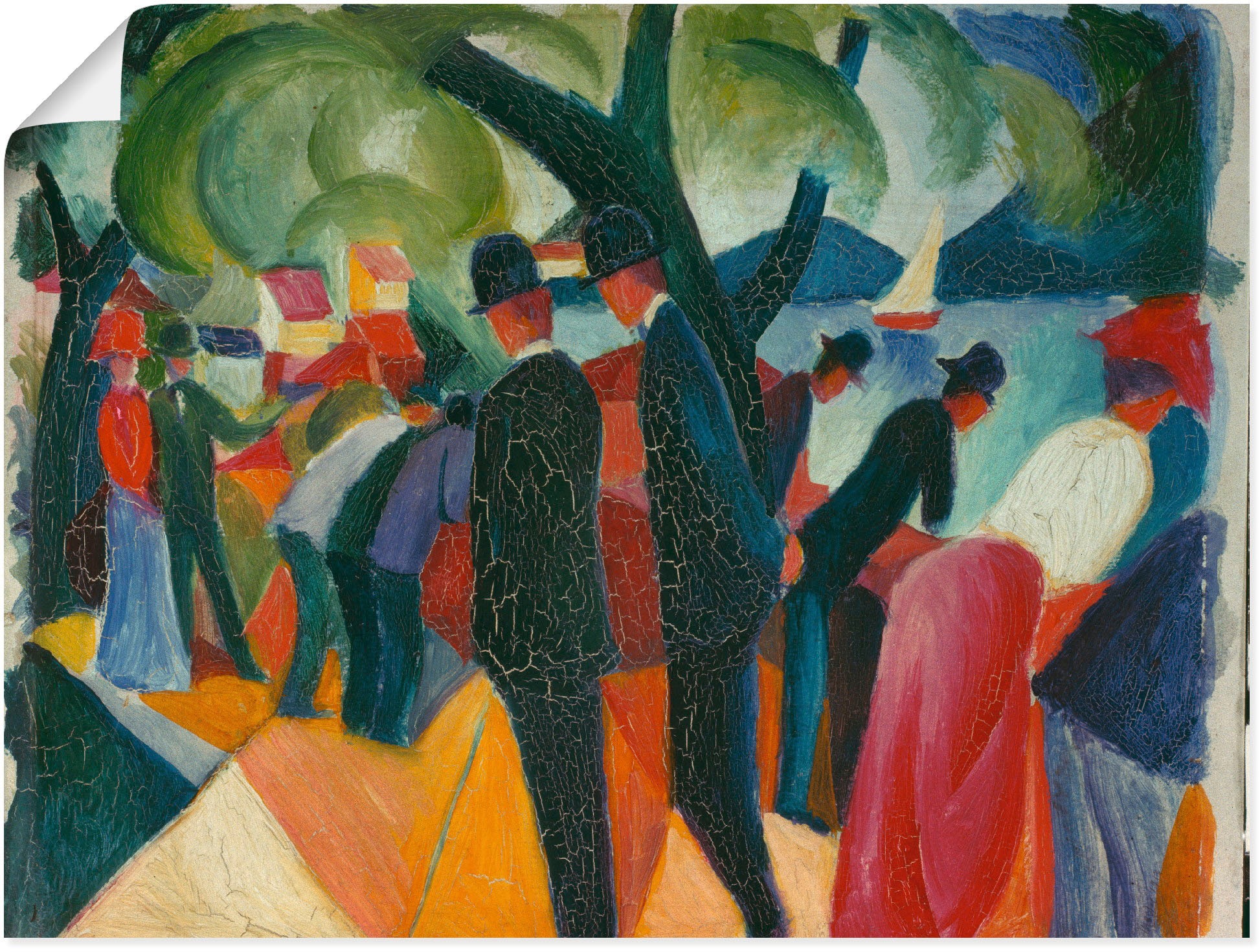 Image of Artland Poster "Spaziergang auf der Brücke. 1913" Gruppen & Familien 1 Stk. tlg. ohne Rahmen