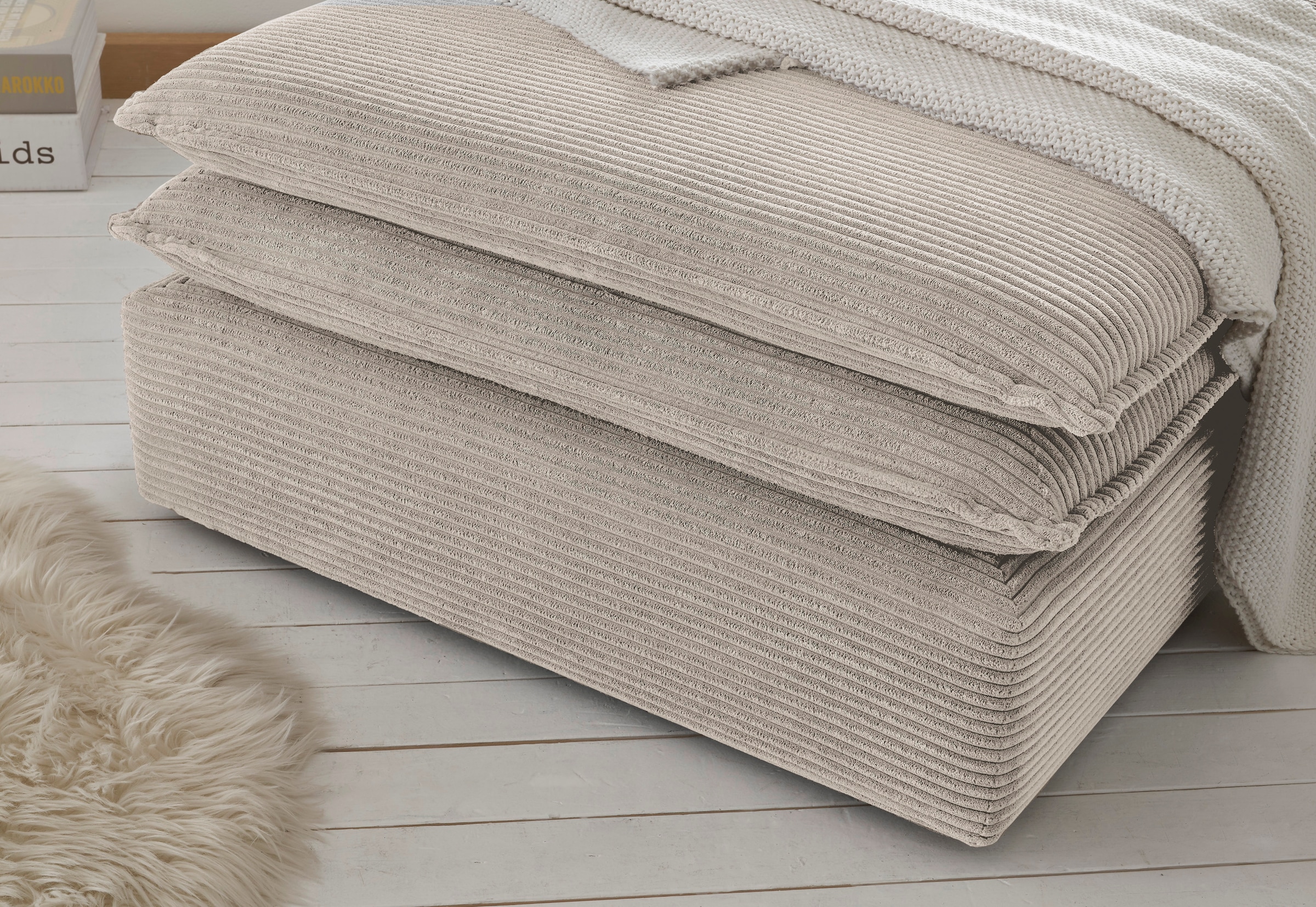 Home affaire Hocker »PIAGGE« Hochwertiger Cord, passend zum Sessel