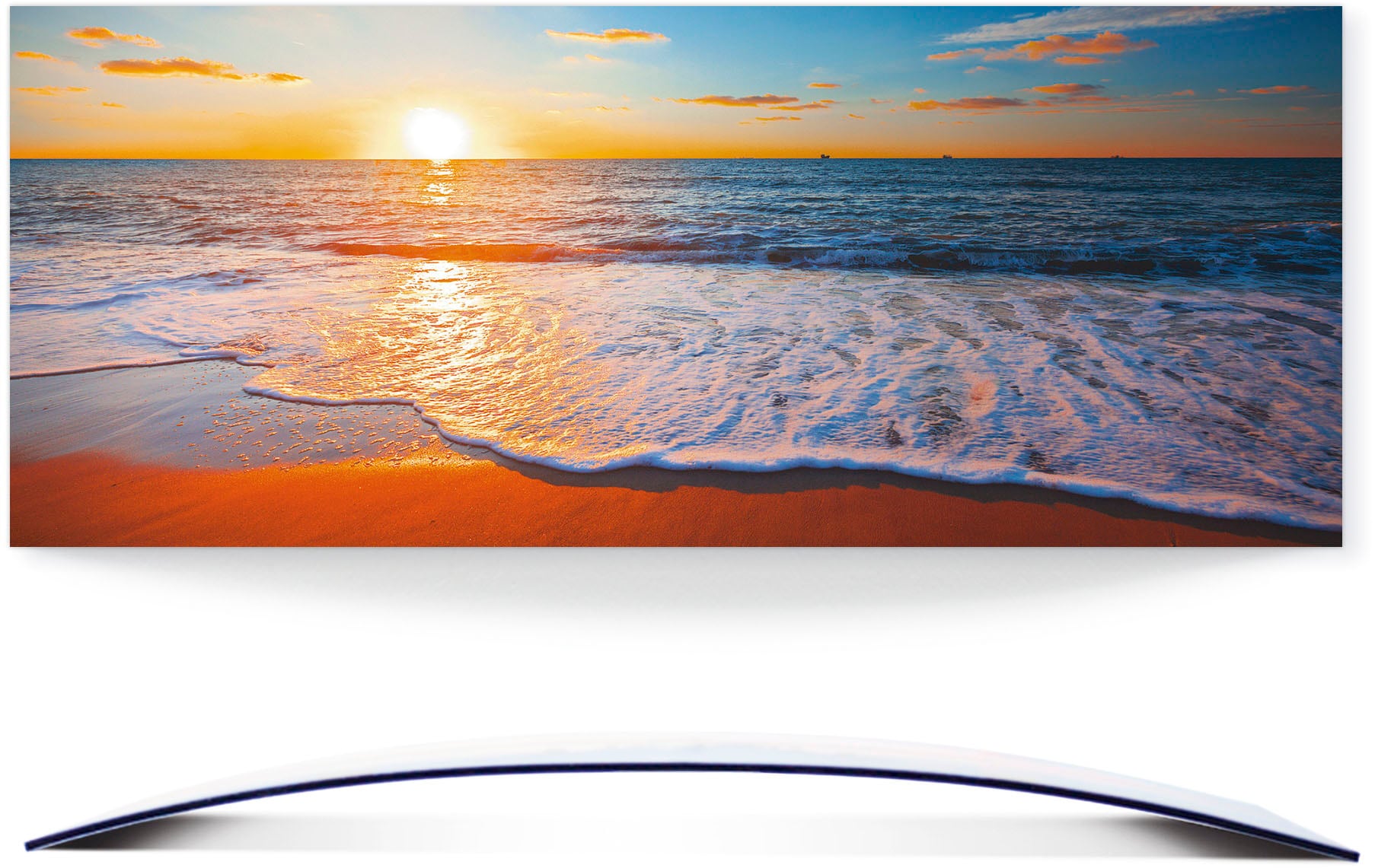 Artland Wandbild »Sonnenuntergang und 3D Optik St.), bequem das kaufen (1 gebogen Strand, Meer«