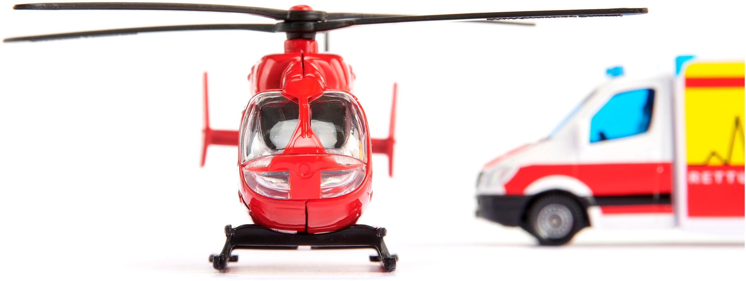 Siku Spielzeug-Krankenwagen »SIKU Super, Mercedes-Benz Rettungswagen und Helikopter (1748)«