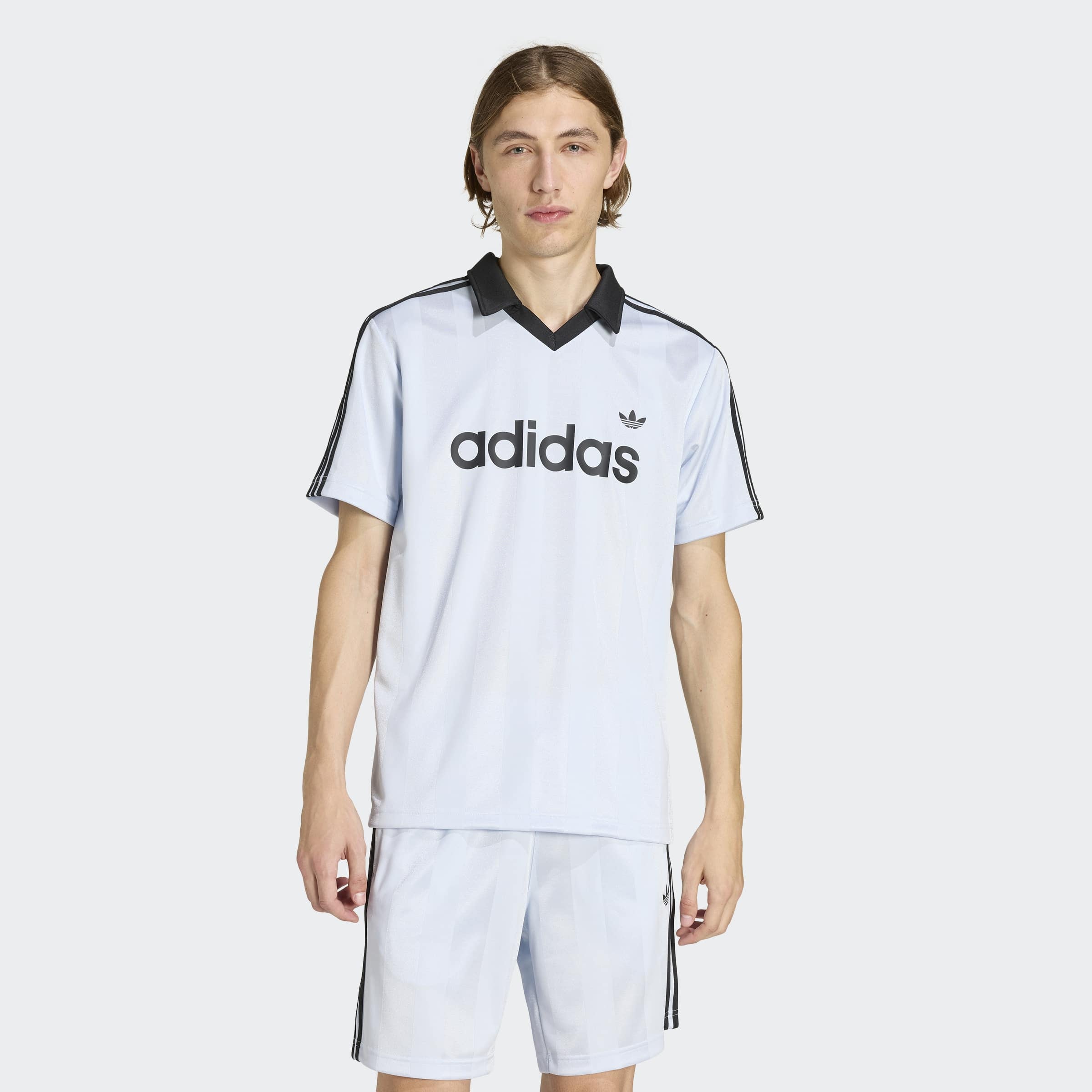 Image of adidas Originals T-Shirt "ARCHIVE COLLAR ENGINEERED TRIKOT" T-Shirt für Erwachsene, mit V-Ausschnitt, ohne Verschluss