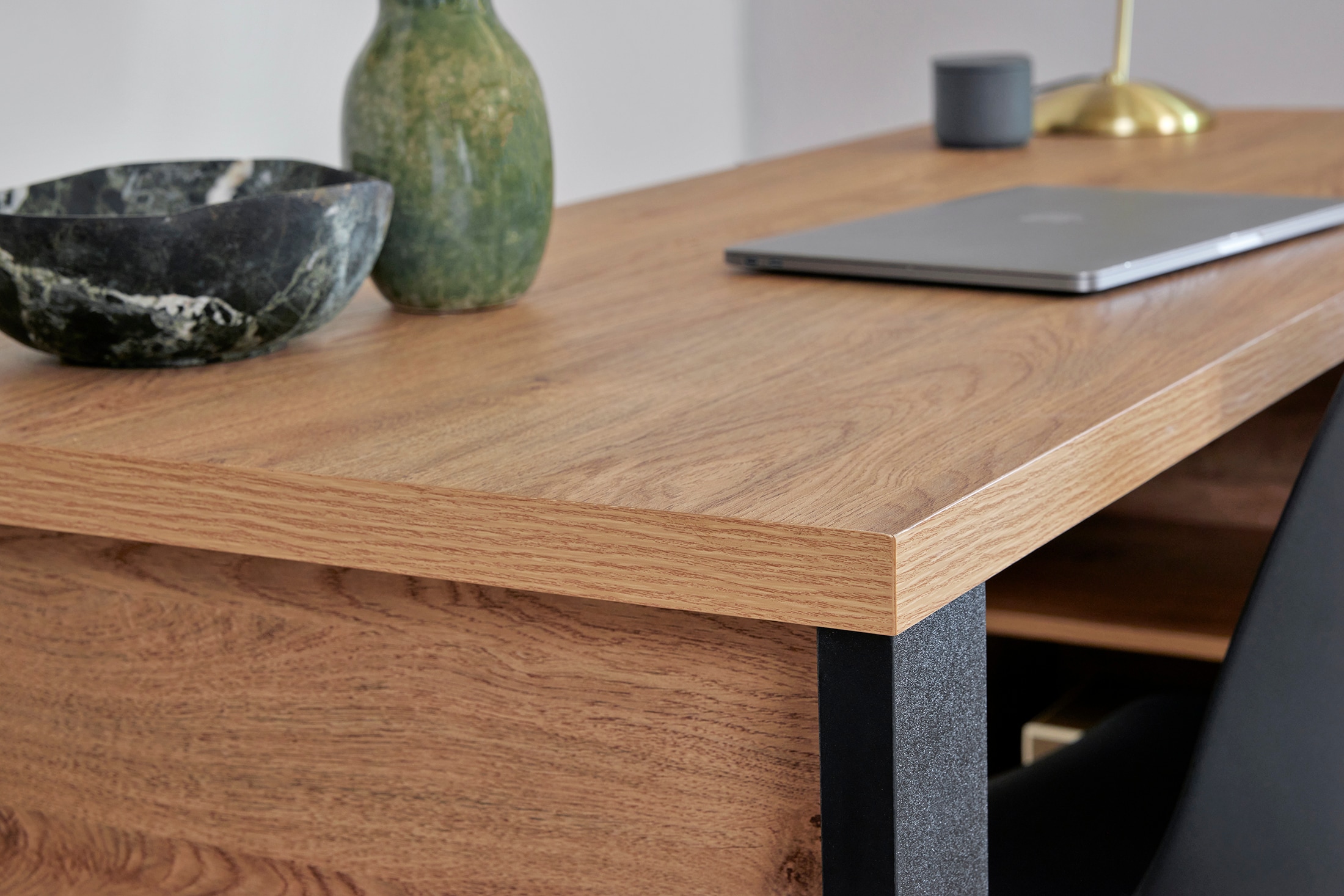 Jahnke Bureau d'angle »RIVA C 150 E« 1 cuis tlg. montage réversible, espace de rangement & passage de câbles, largeur 150 cm