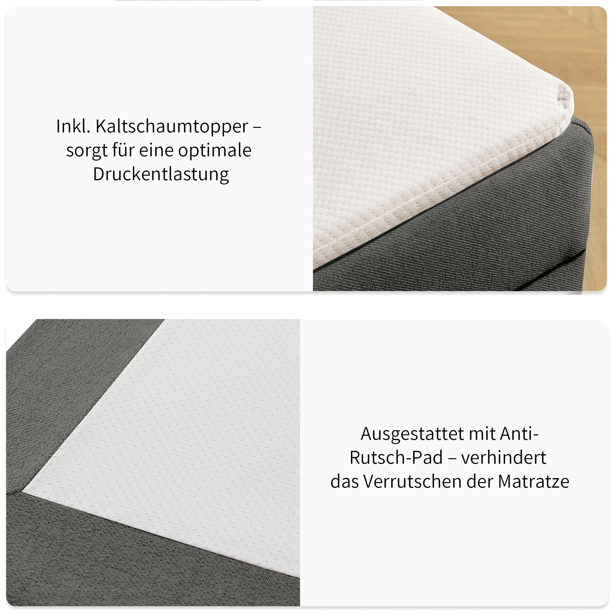 GOODproduct Boxbett »Fillmore inkl. Bettkasten, Liegefläche 140 und 180x200 cm« inkl. Topper, erhältlich in verschiedenen Farben