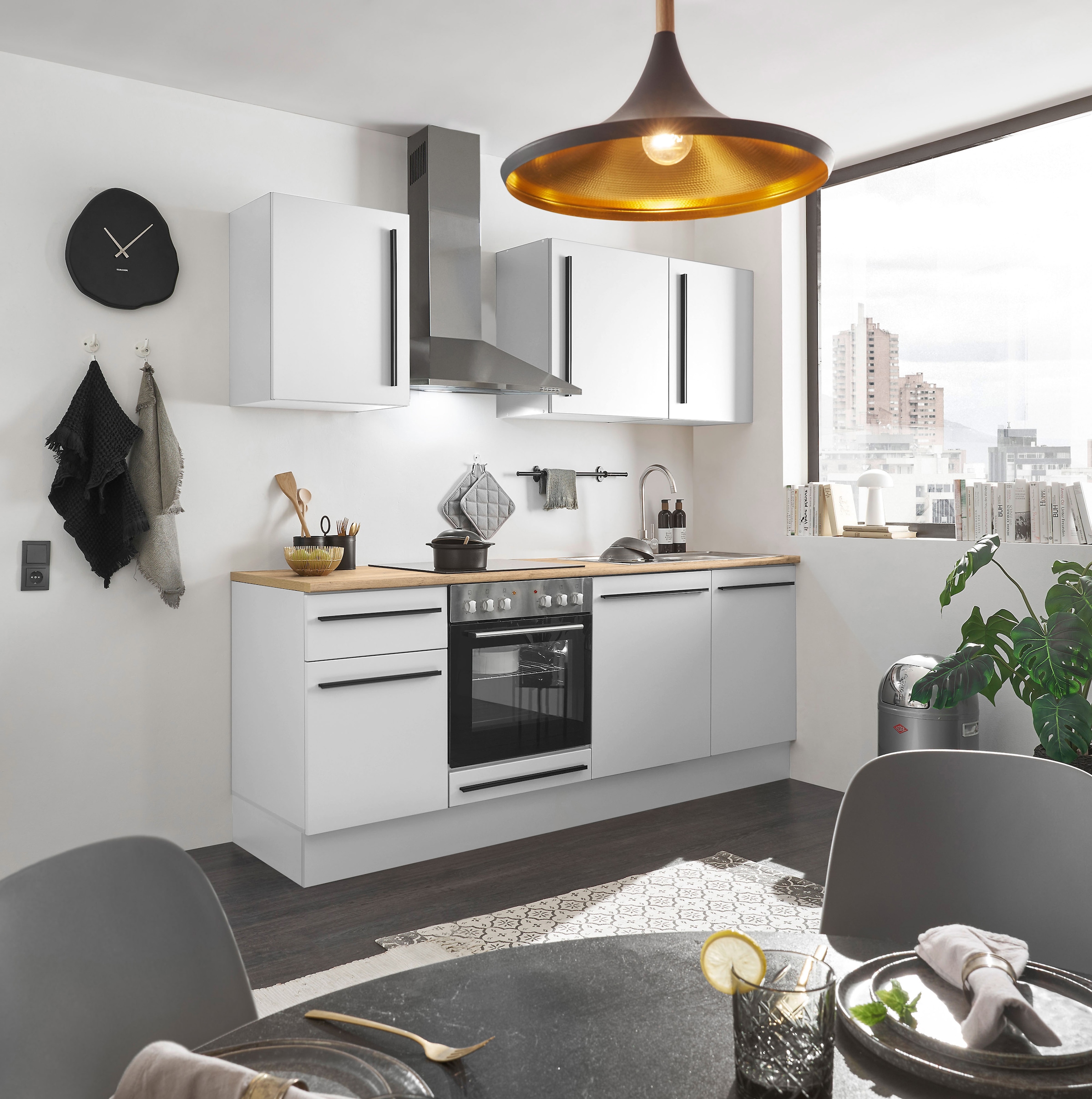 BASIC by Balculina Winkelküche »Denver, Küche BxHxT 220 x 211 x 60« Breite 220 cm, wahlweise mit E-Geräten und Induktion