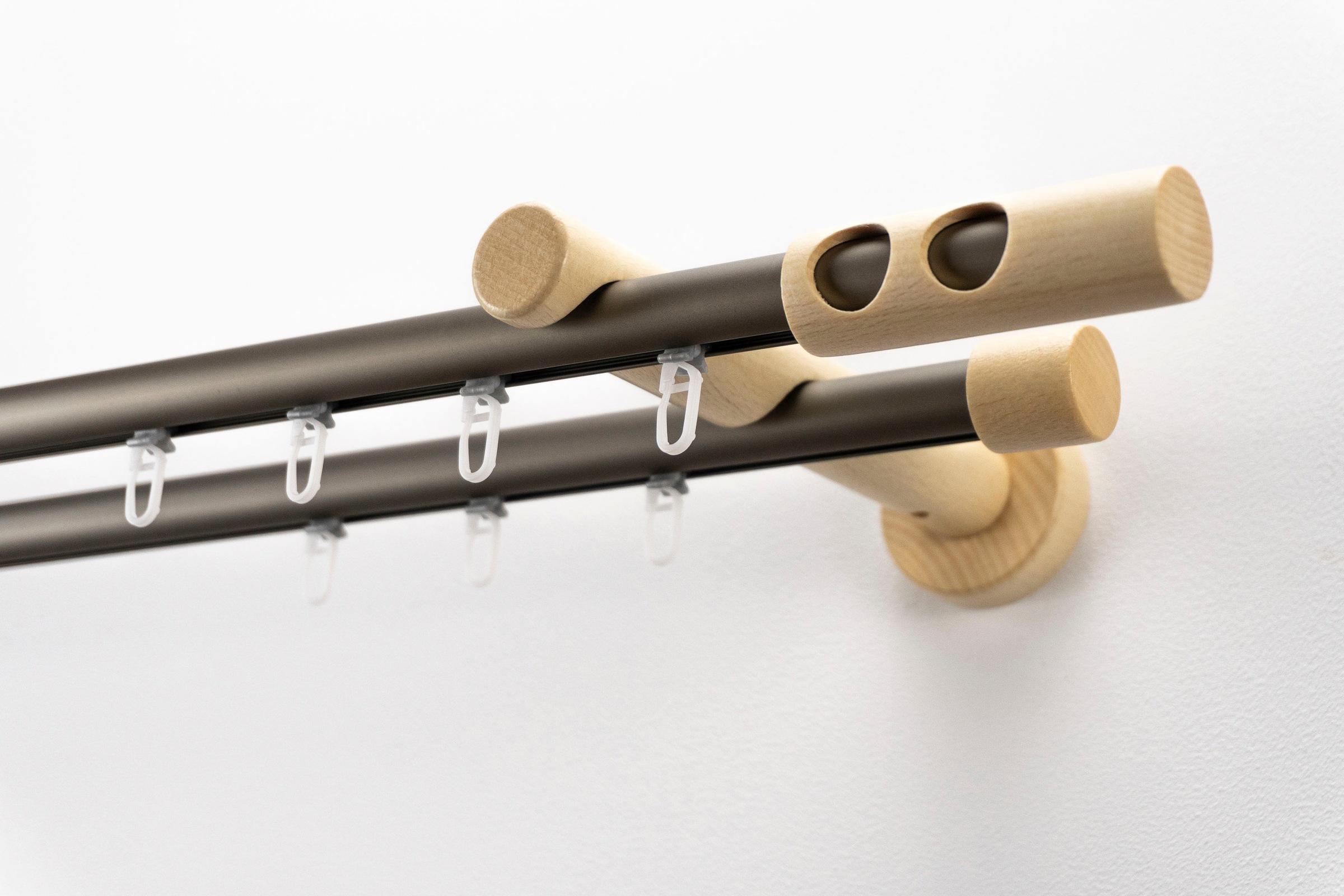 Image of GARESA Gardinenstange »PANDORA«, 2 läufig-läufig, Wunschmasslänge, Vorhanggarnitur,Innenlaufgarnitur, einfache Montage, m. Profilverbinder verlängerbar, Wandmontage, Knopf m.runden Löcher bei Ackermann Versand Schweiz