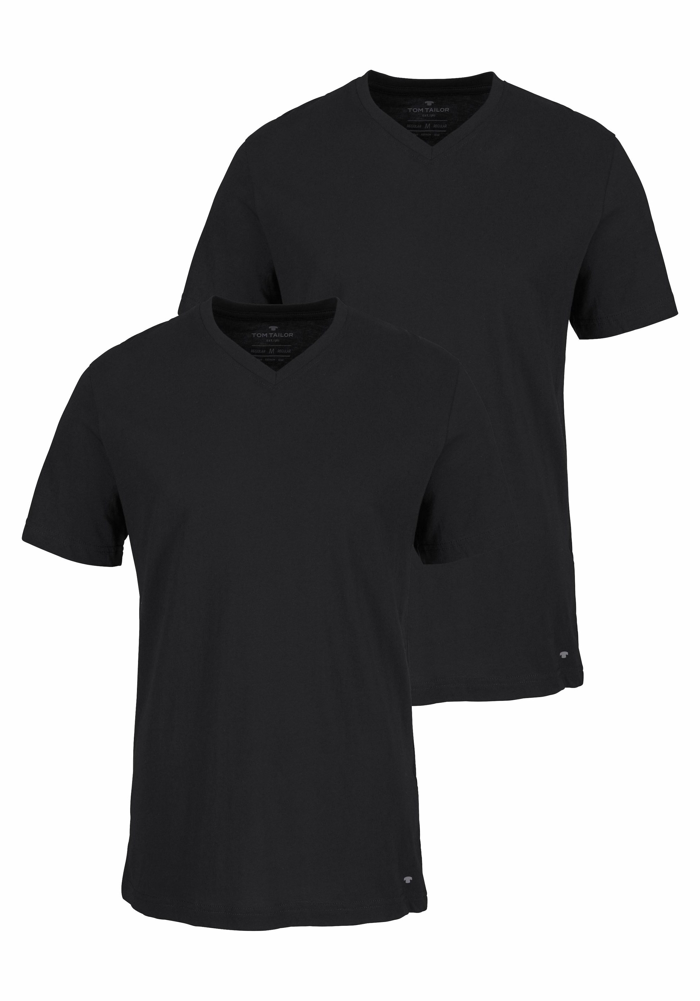T-Shirt, (2er-Pack), mit V-Ausschnitt