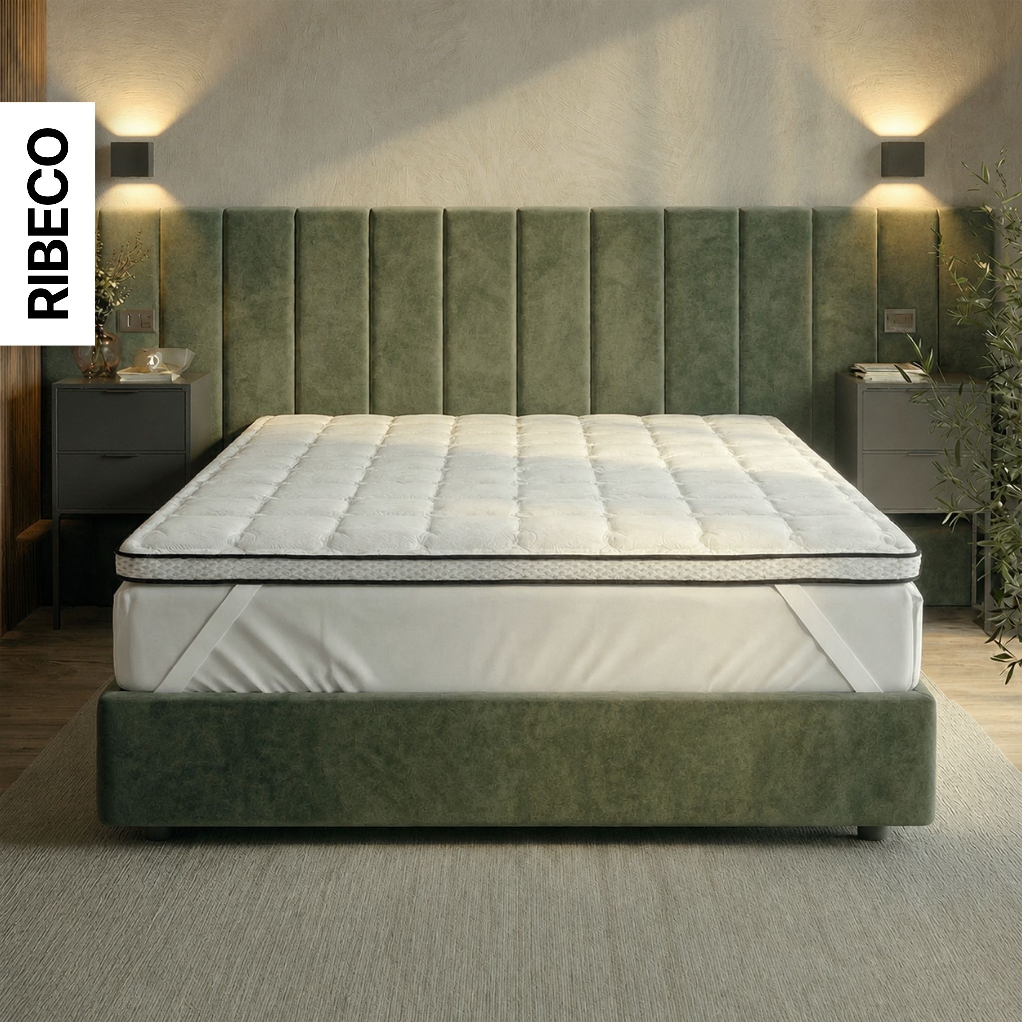 RIBECO Topper "Aaron MINI, Topper 90x200 cm,140x200, 180x200 cm & mehr" Matratze, Boxspringbett geeignet, ergonomisch, Made in EU, RG 40