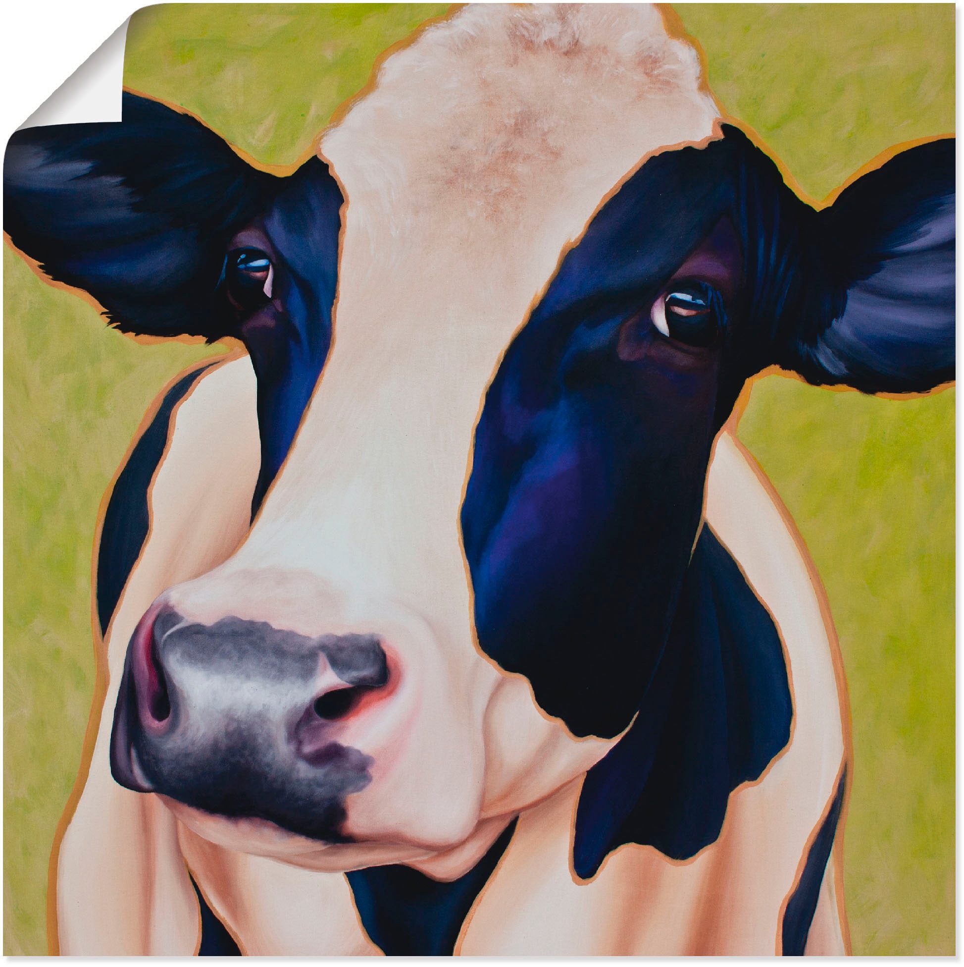 Image of Artland Wandbild »Kuh Paula«, Haustiere, (1 St.), in vielen Grössen & Produktarten -Leinwandbild, Poster, Wandaufkleber / Wandtattoo auch für Badezimmer geeignet bei Ackermann Versand Schweiz