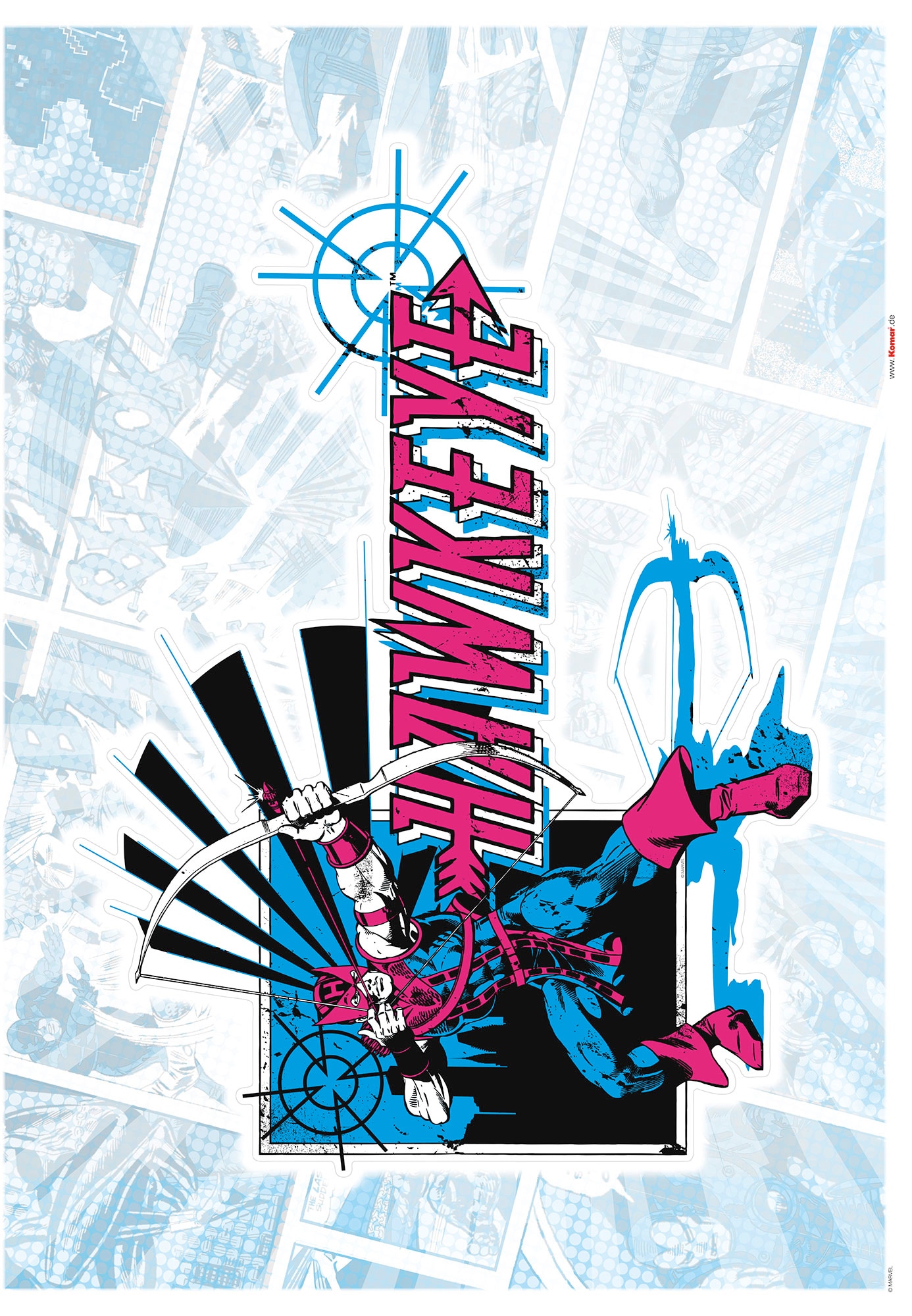 Komar Wandtattoo »Hawkeye Comic Classic«, (1 St.), 50x70 cm (Breite x Höhe), selbstklebendes Wandtattoo