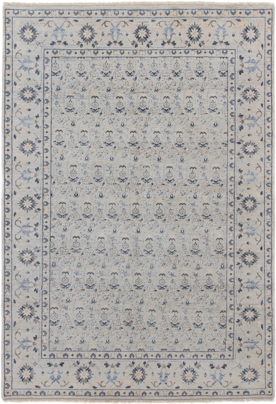 morgenland Designteppich »Designer Bordüre Grigio 233 x 173 cm«, rechteckig, Unikat mit Zertifikat