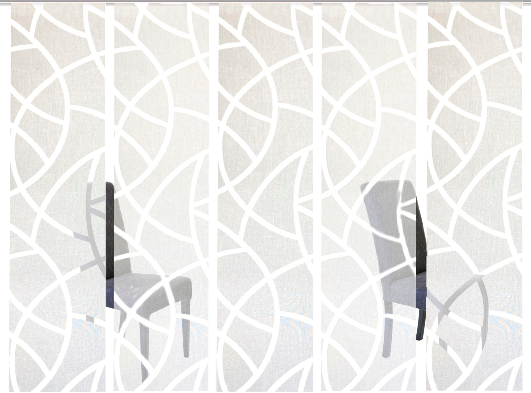 Image of HOME WOHNIDEEN Schiebegardine »CASSÉ«, (5 St.), Dekostoff, mit transparentem Scherli bei Ackermann Versand Schweiz