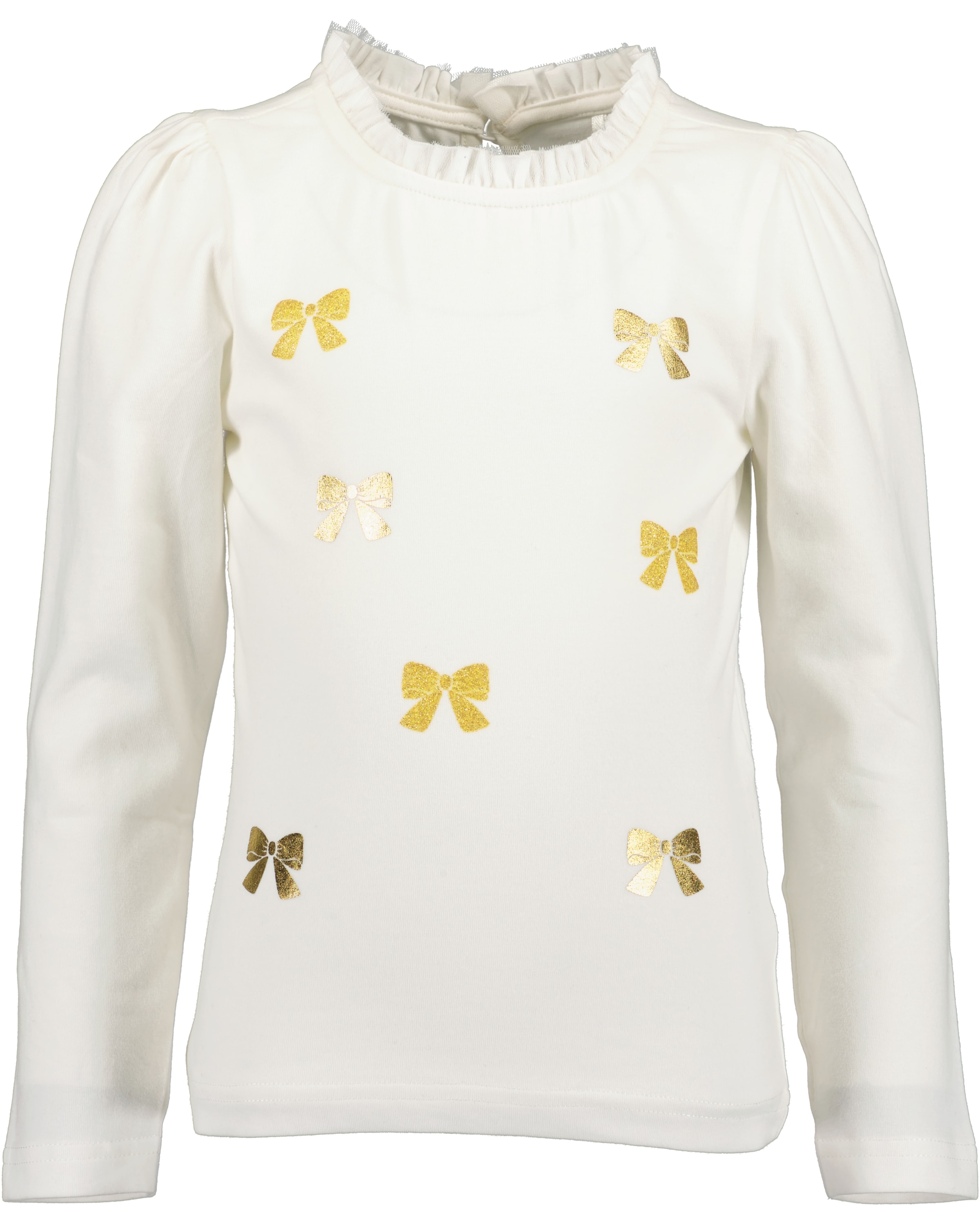 Image of Blue Seven Langarmshirt mit schmalem Tüll-Stehkragen und dezent geraffte Puffärmel