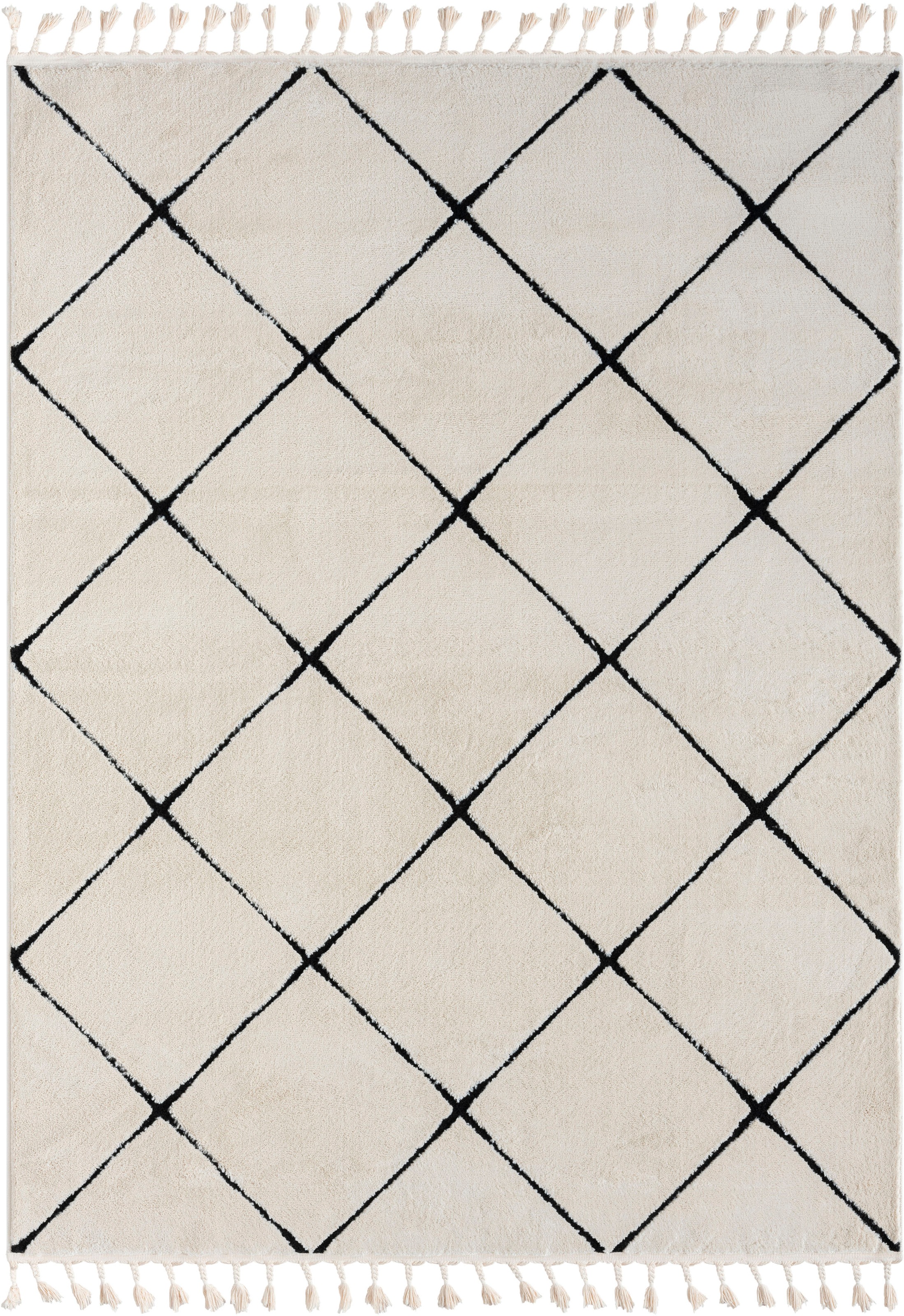 Myflair Möbel & Accessoires Hochflor-Teppich »Moroccan Square«, rechteckig, 24 mm Höhe, modern, marokkanisches Design, Rauten Muster, weich durch Hochflor