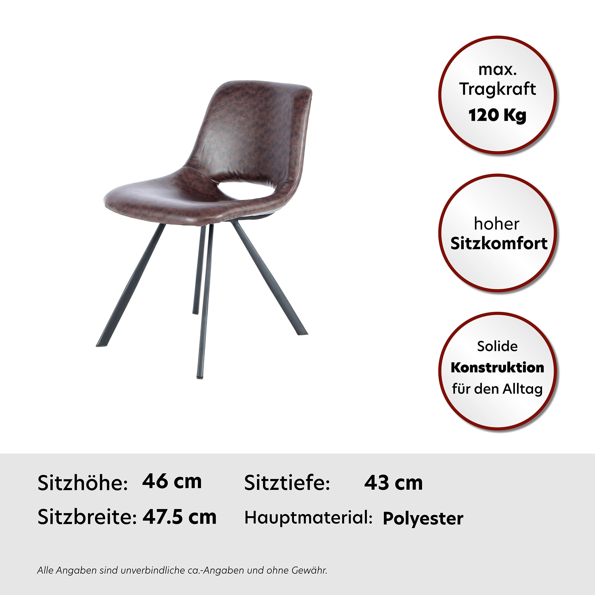 Kayoom Stuhl »Josephine 325 2er-Set, zeitloses Design, mit geometrischer Aussparung«, (Set), 2 St., pflegeleicht, schlicht, weiche Polsterung für angenehmes Sitzgefühl