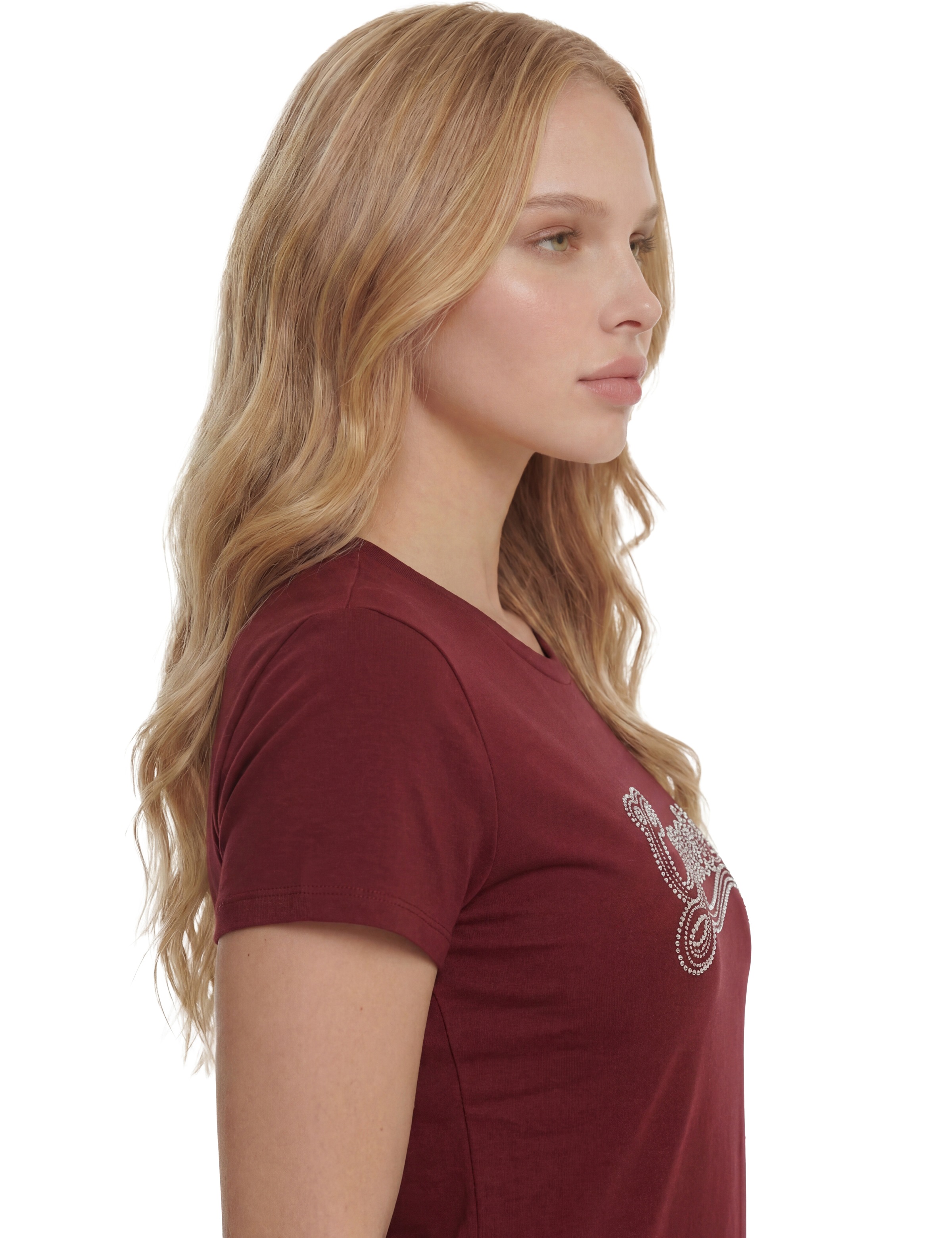 Guess T-Shirt »SS GUESS STUD LOGO EASY TEE« mit Nietenbesatz, Regular Fit