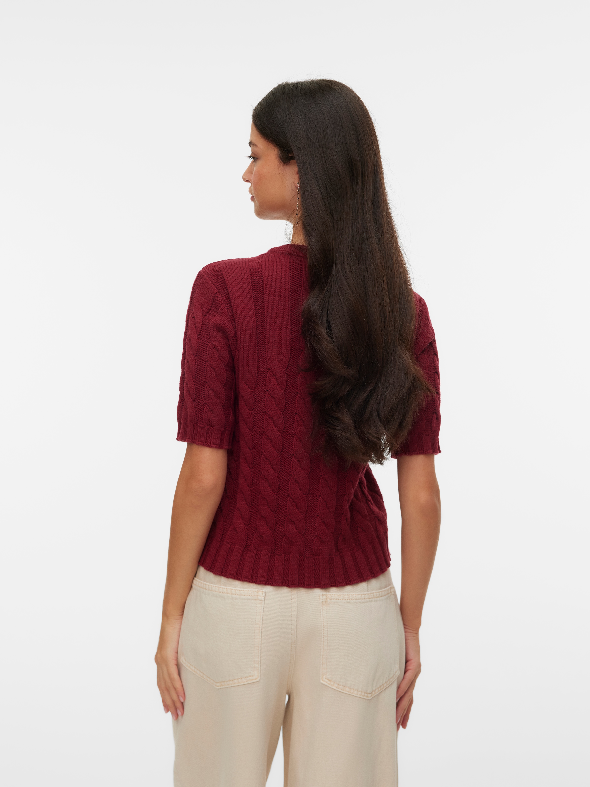 Vero Moda Veste en tricot »VMORIANE 2-4 O-NECK CARDIGAN« mélange de coton, coupe régulière, motif tricot torsadé