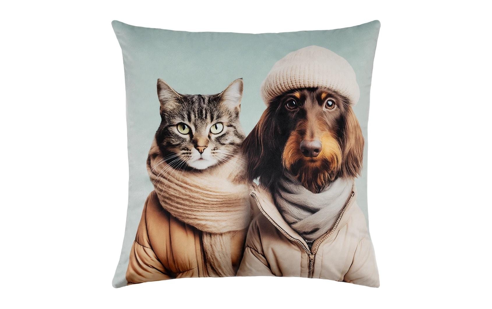 Image of PAD Kissenbezug "Cat Loves Dog Mint, ca. 45 x 45 cm"
