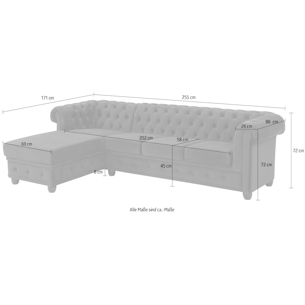 Home affaire Chesterfield-Sofa »New Castle L-Form«