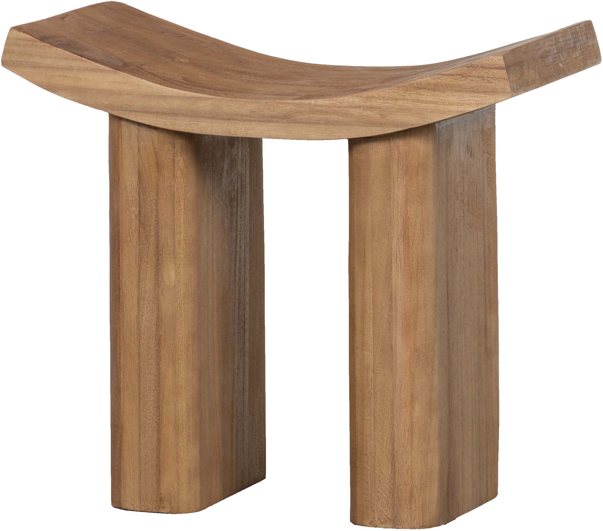 Image of WOOOD Hocker "Japan aus Paulowniaholz mit matter Schutzschicht B 50 x T 25 x H 45 cm" Tragkraft 110 kg,Pflegeleicht,sichtbare Maserung, einfach zu montieren