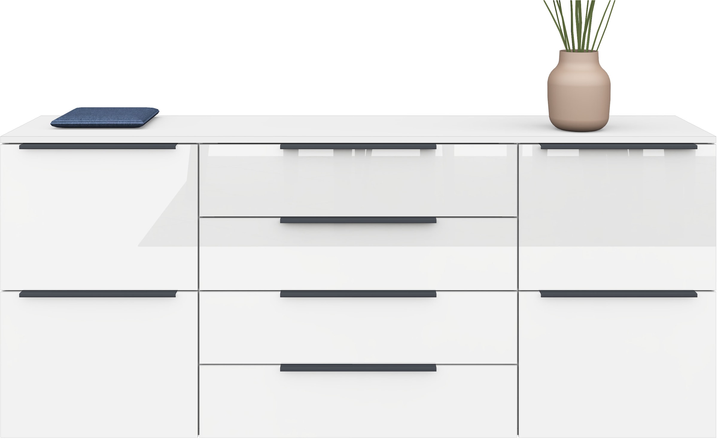 borchardt Möbel Sideboard »Tom«, Breite 166 cm, verstellbare Einlegeböden, lackierte Alu-Profilgriffe