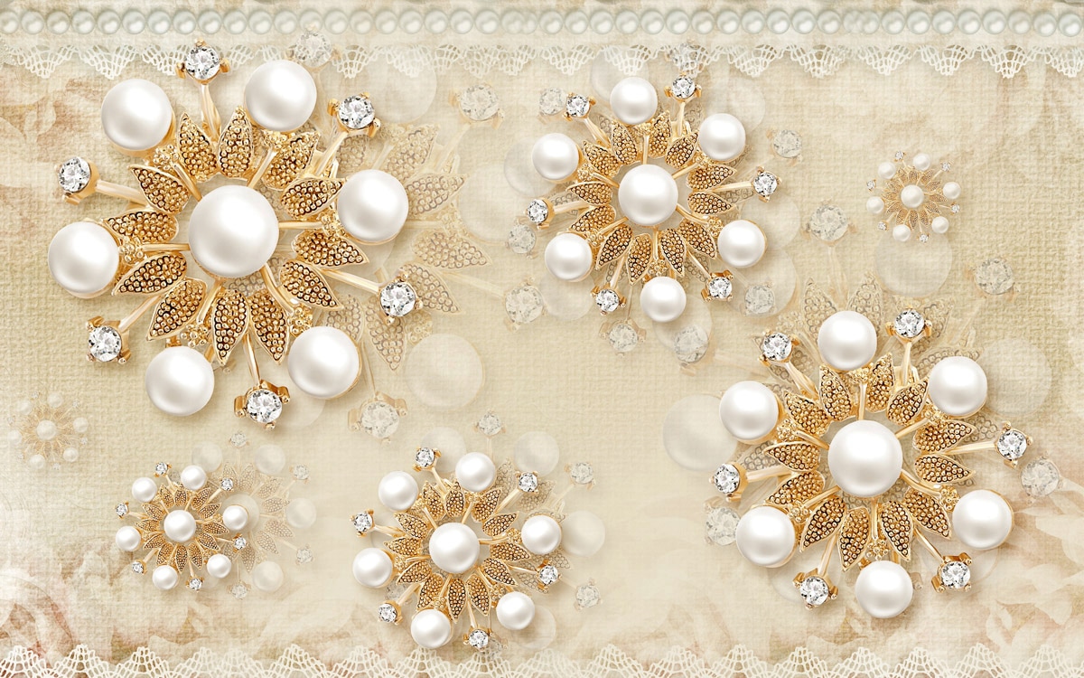 Image of Papermoon Fototapete "Muster gold weiss"