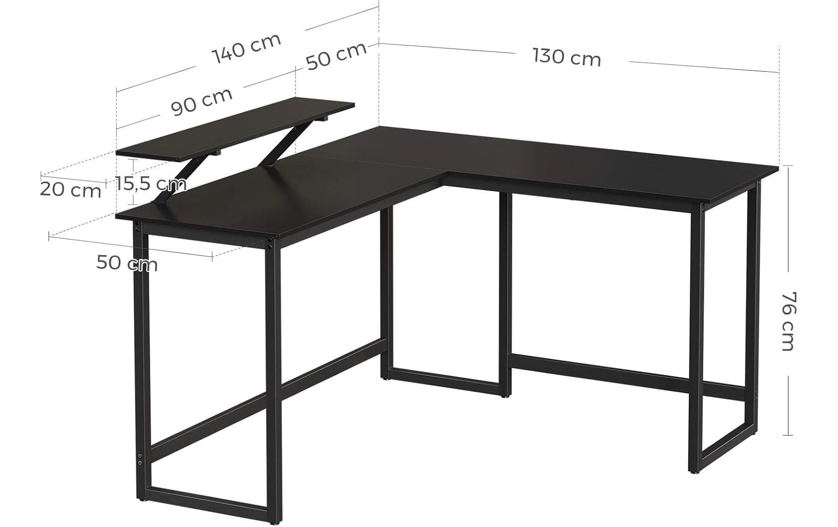 Image of VASAGLE Schreibtisch "in L-Form 120 x 119 cm"