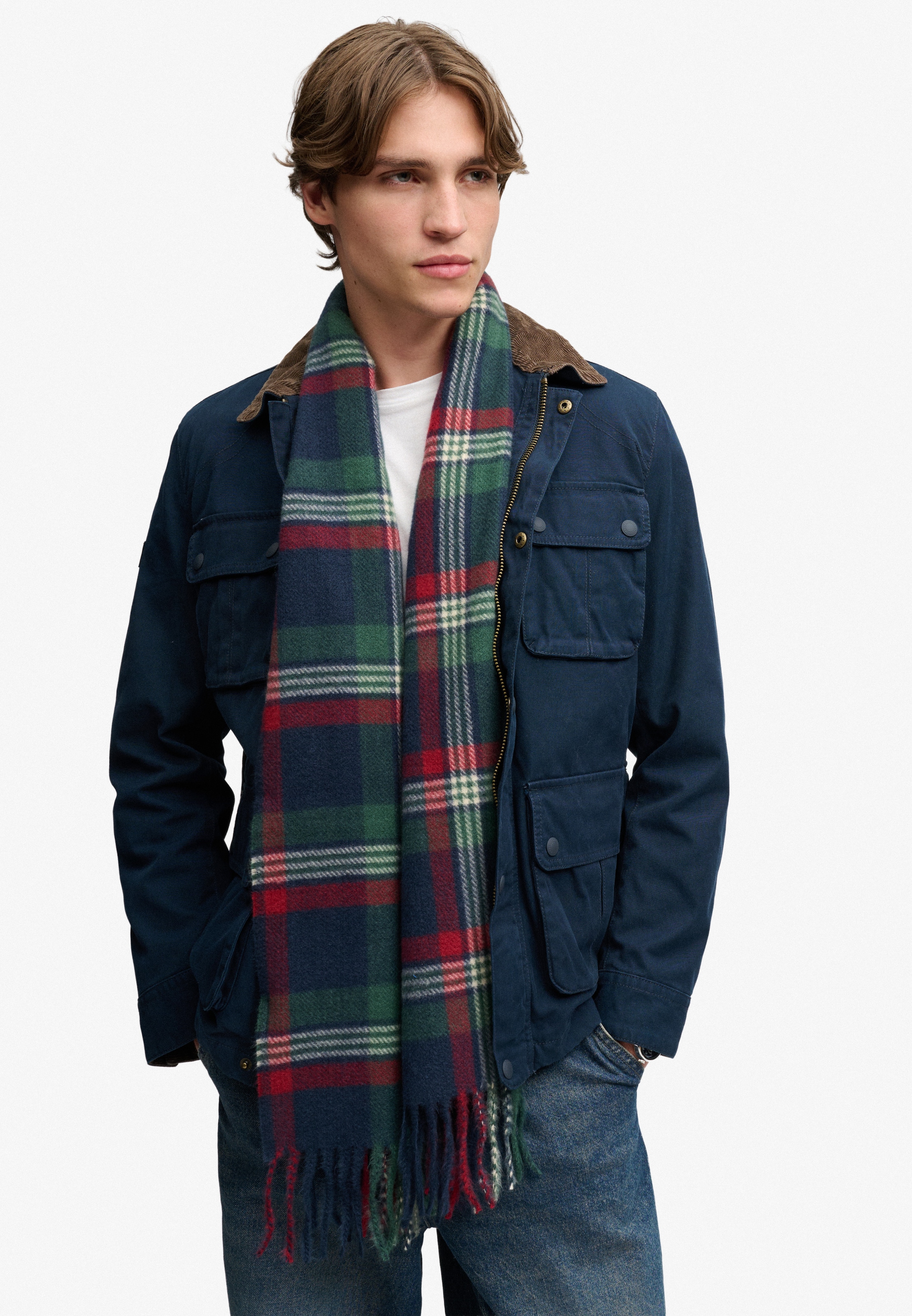Superdry Écharpe tricotée »HERITAGE CHECKED SCARF« Materialmix, regular fit