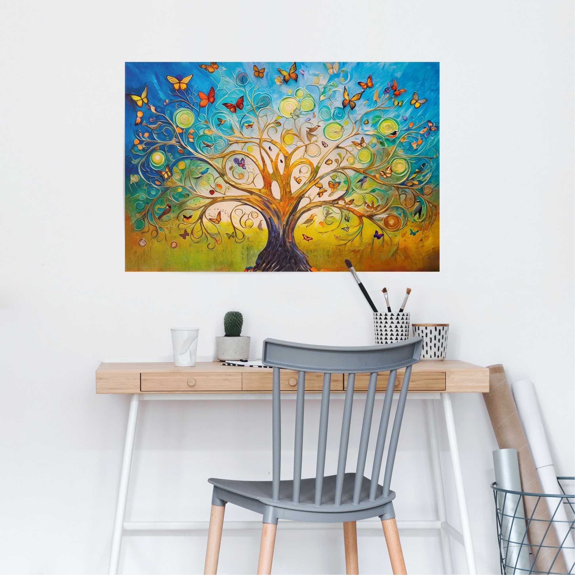 Reinders! Poster »Colourful Tree of Life« Hobbyraum - Mehrfarbig - 150 gr.  Papier - Kunst - 91,5x61 cm