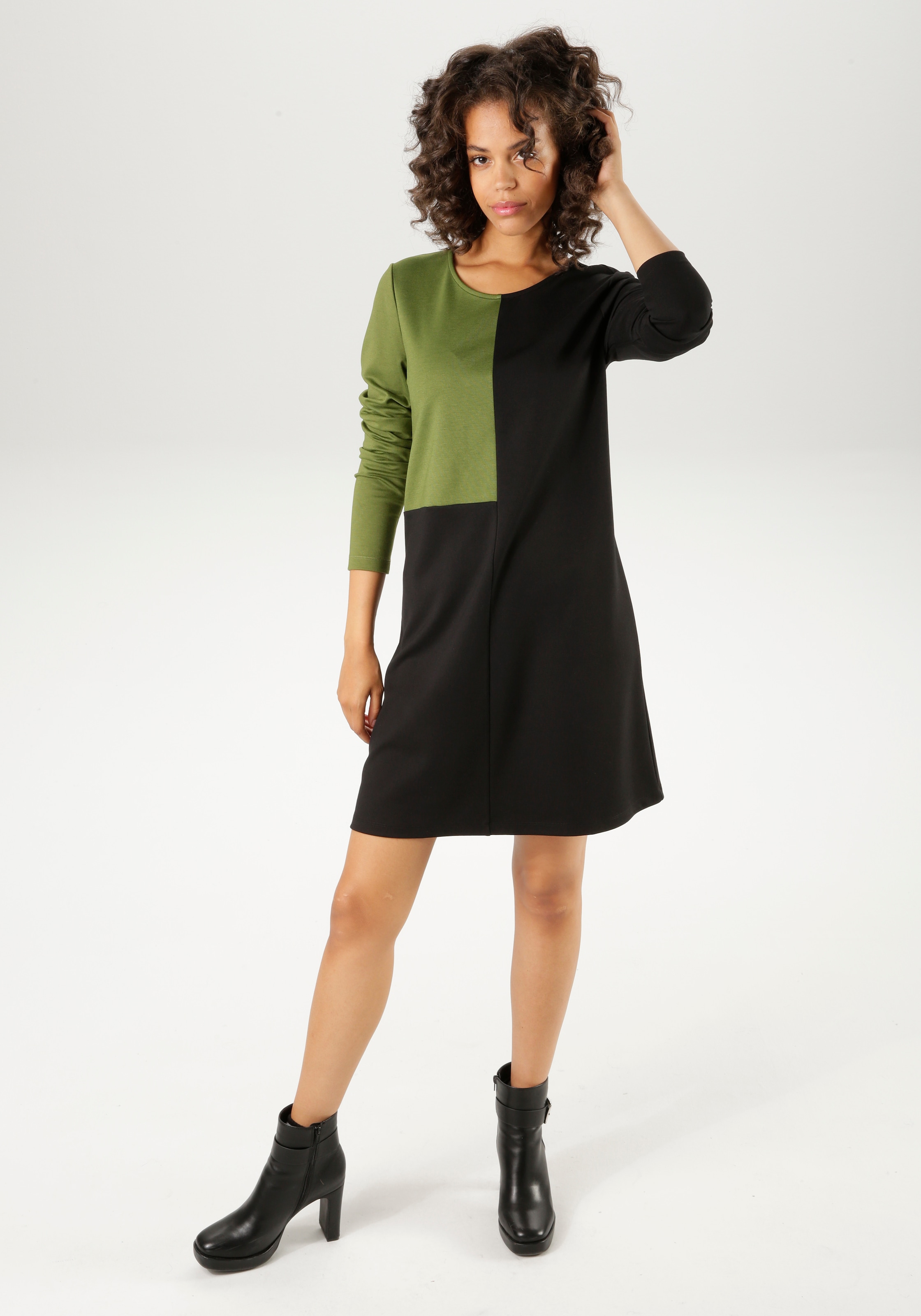 Image of Aniston CASUAL Jerseykleid mir raffiniertem Farbeinsatz