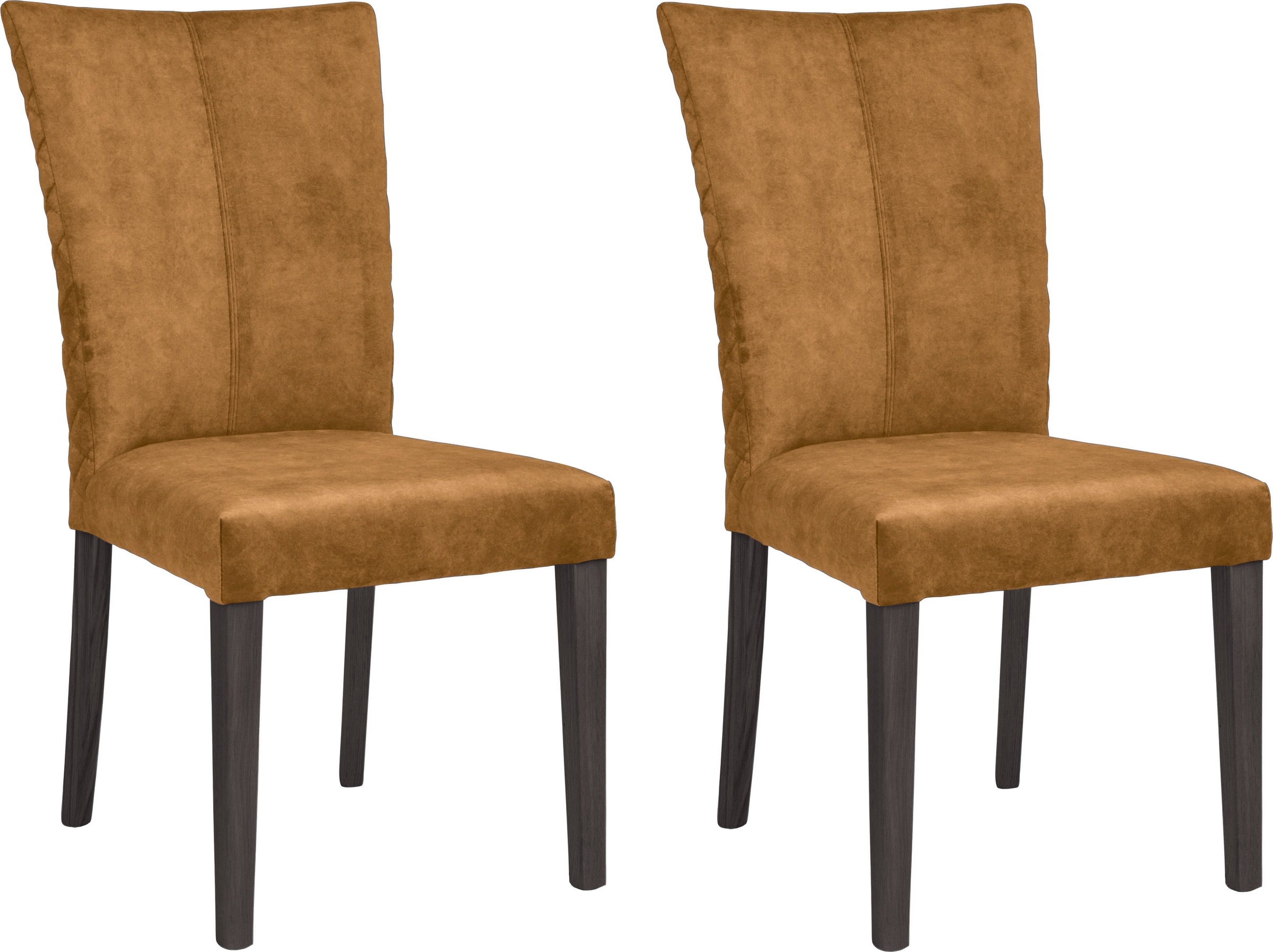 Image of Leonique 4-Fussstuhl »Vence«, (Set), 2 St., Samtvelours, mit Rautensteppung in der Rückenlehne, Beine aus massiver Buche bei Ackermann Versand Schweiz