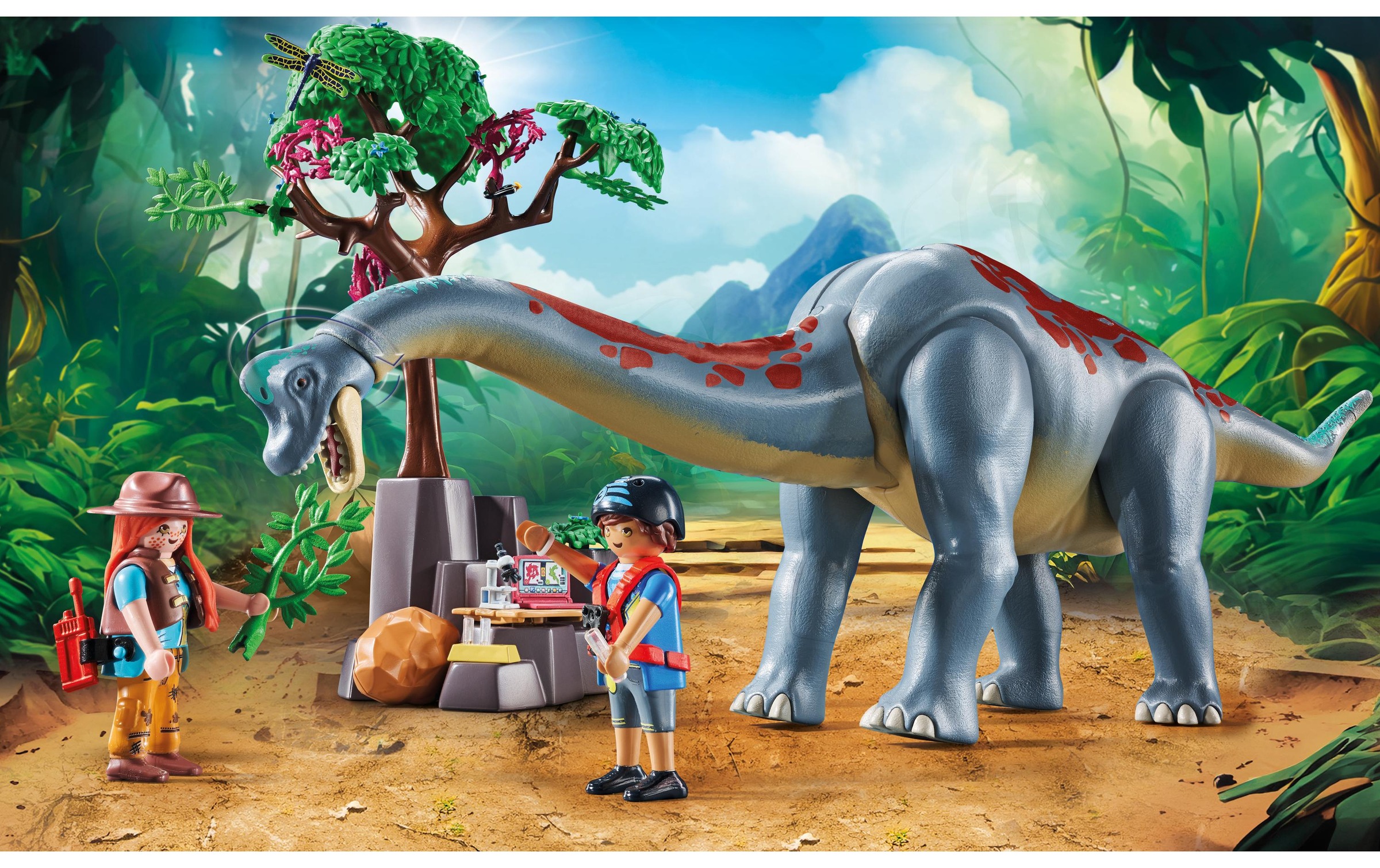 Playmobil® Spielbausteine »Dinos Brachiosaurus-Begegnung mit Luftkissenboot 71819«, (97 St.)