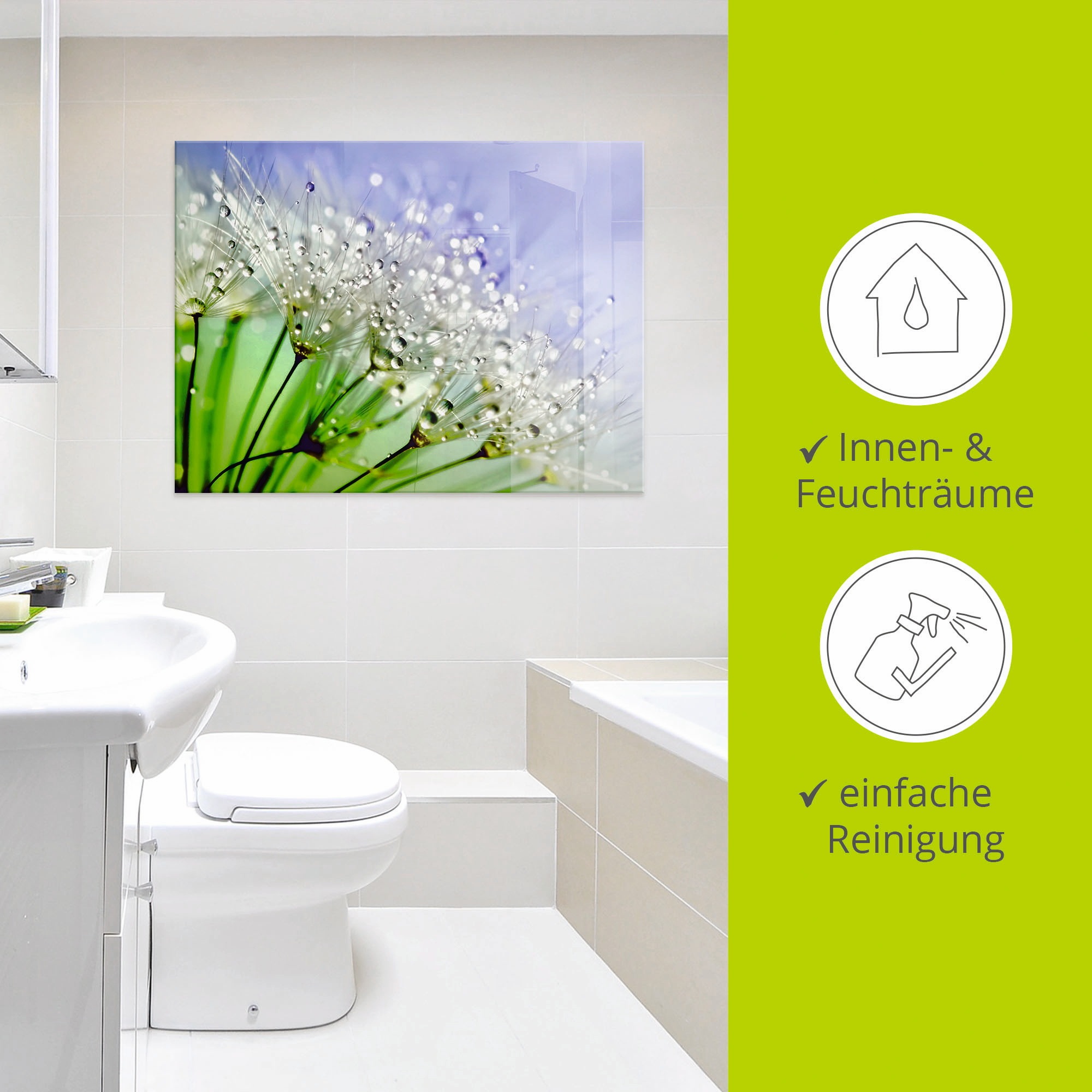 Artland Glasbild »Glitzernde Pusteblume« Blumen 1 Stk. tlg. in verschiedenen Grössen