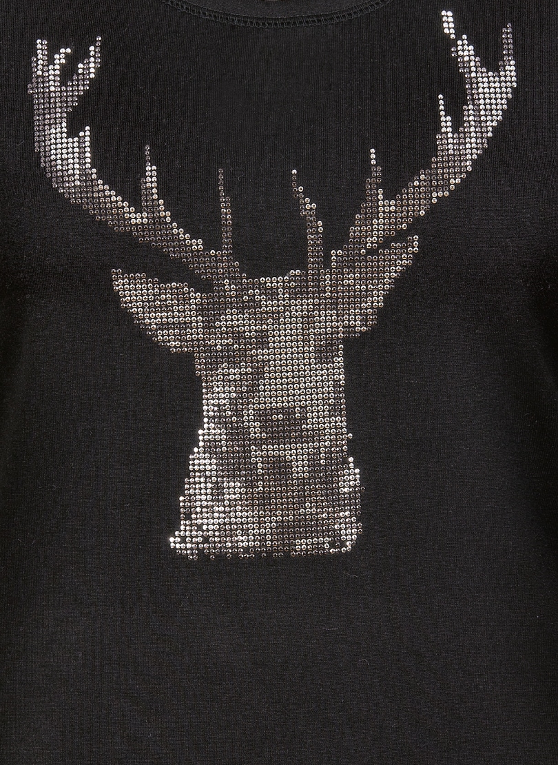 Trigema T-Shirt »TRIGEMA T-Shirt Glitzer-Hirsch«