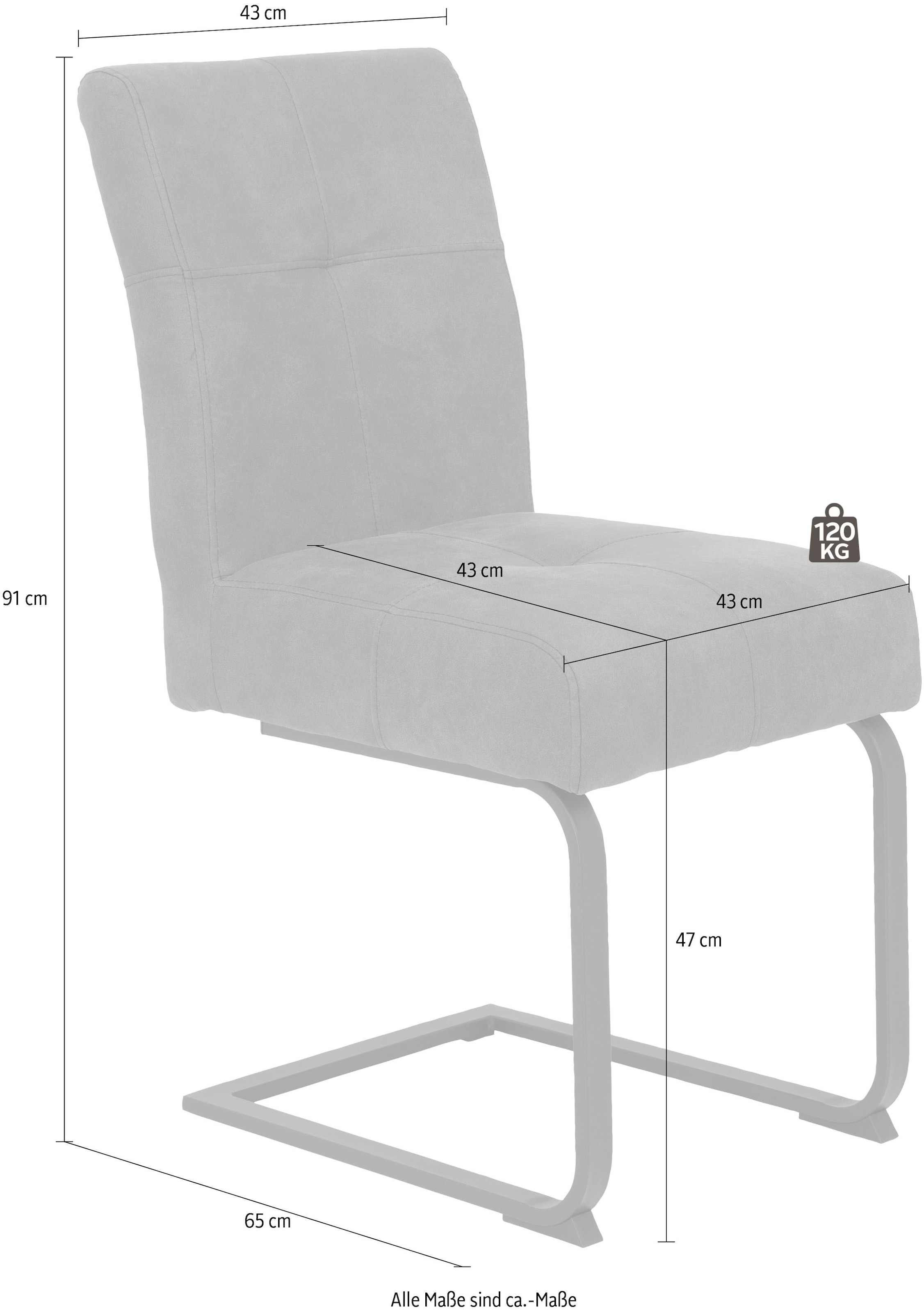 HELA Esszimmerstuhl »Luise«, Schwingstuhl, Freischwinger, 2er-Set, Sitz mit Federkern, extra dicke Polsterung