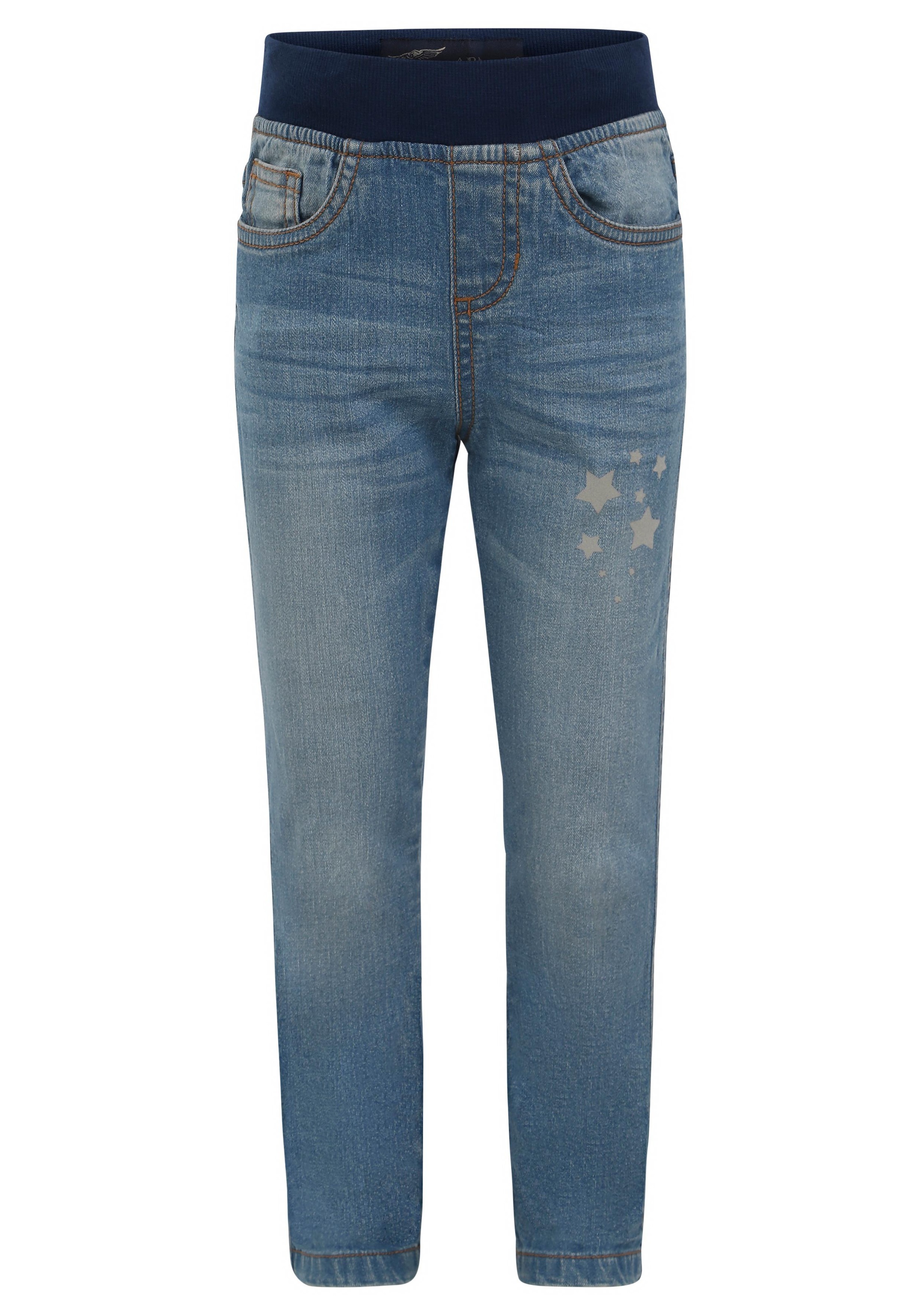 Image of Arizona Schlupfjeans, mit Rippenbund und reflektierendem Sternendruck bei Ackermann Versand Schweiz
