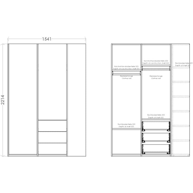Müller SMALL LIVING Kleiderschrank »Modular Plus Variante 2«, inklusive 3  kleinen Schubladen im rechten Schrankteil gleich
