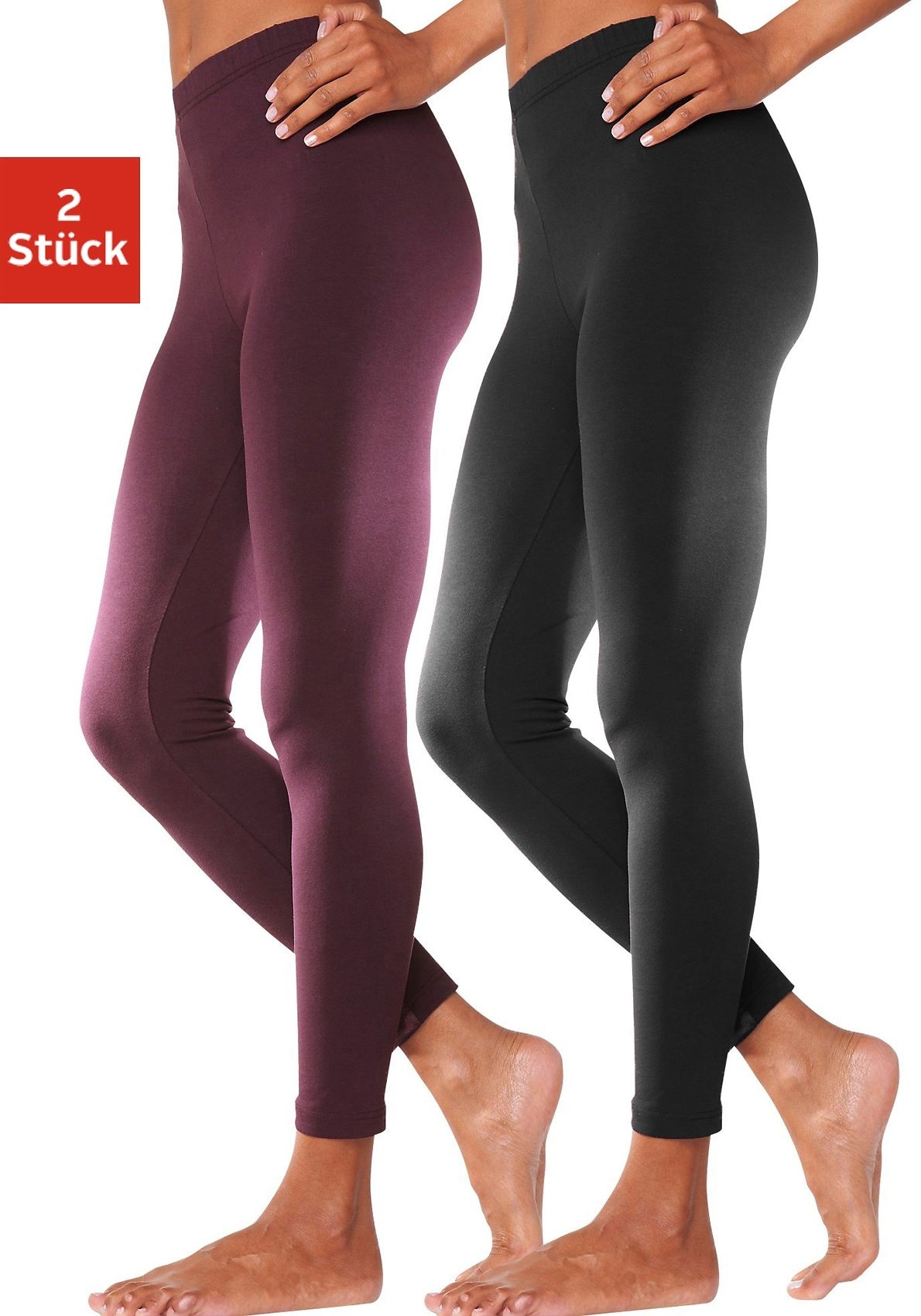 ♕ Vivance active Leggings, (2er-Pack), mit Gummibund, Loungewear  versandkostenfrei bestellen | Stretchhosen