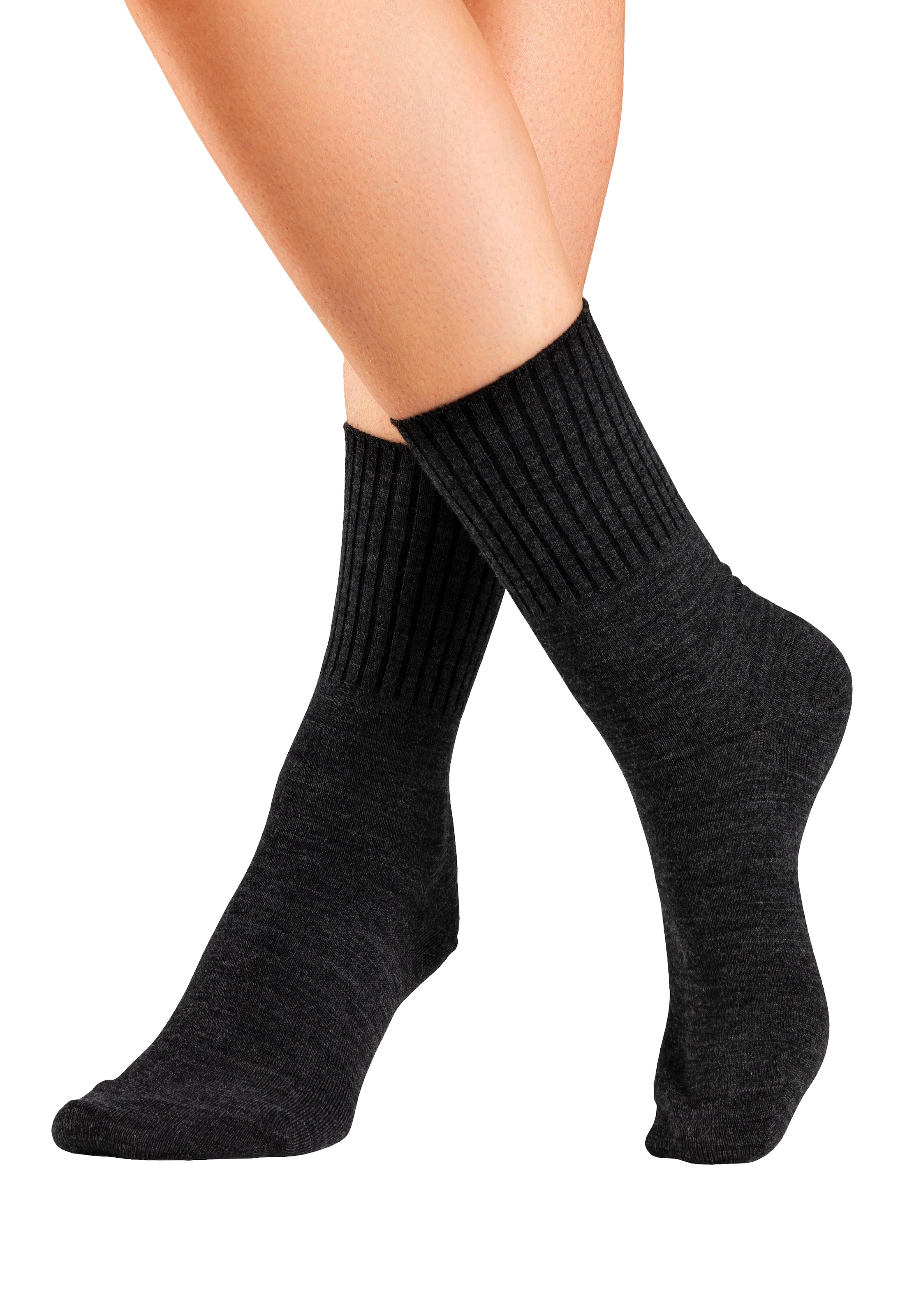 Lavana Umschlagsocken, (Packung, 3 Paar), fein gestrickt mit 53% Wolle
