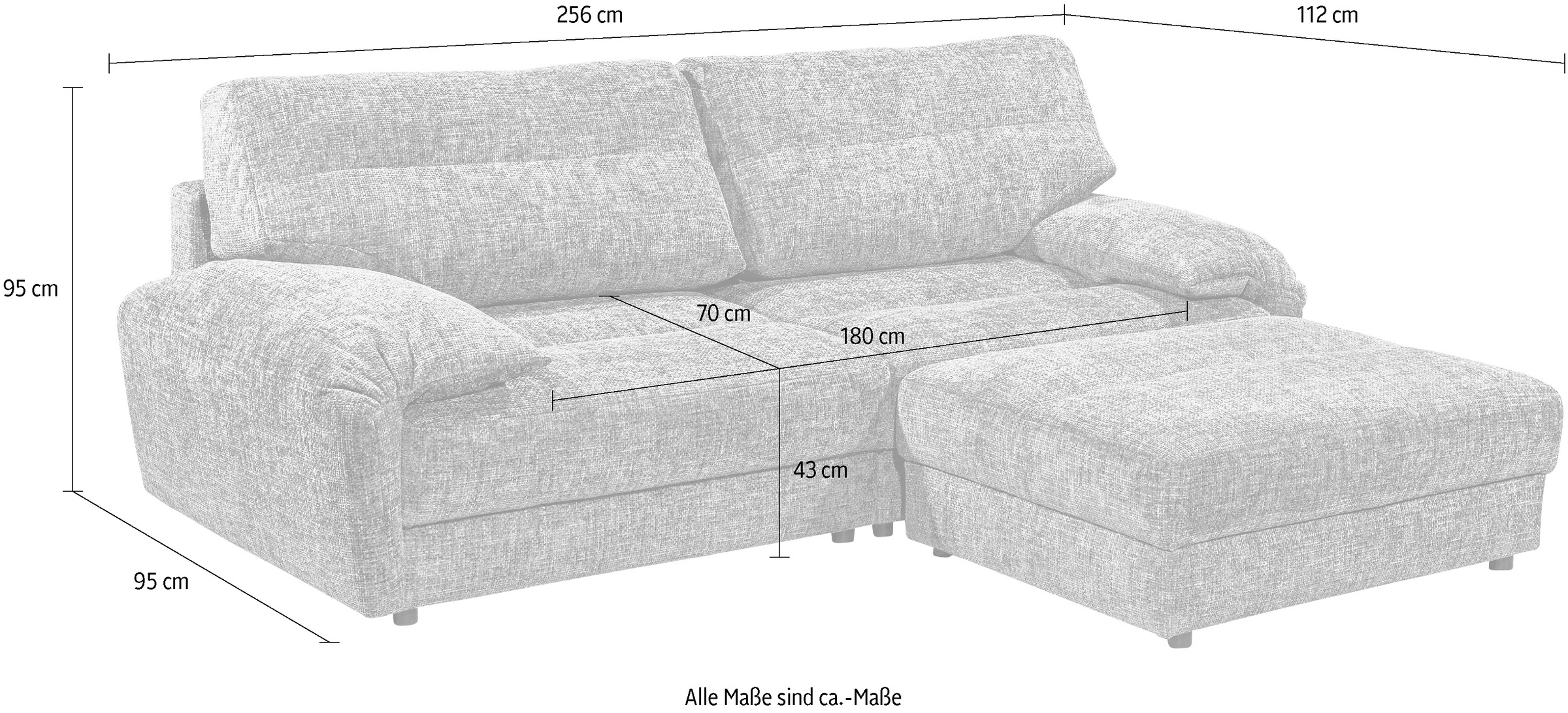 ED EXCITING DESIGN 3-Sitzer »Princeton«, Big-Sofa