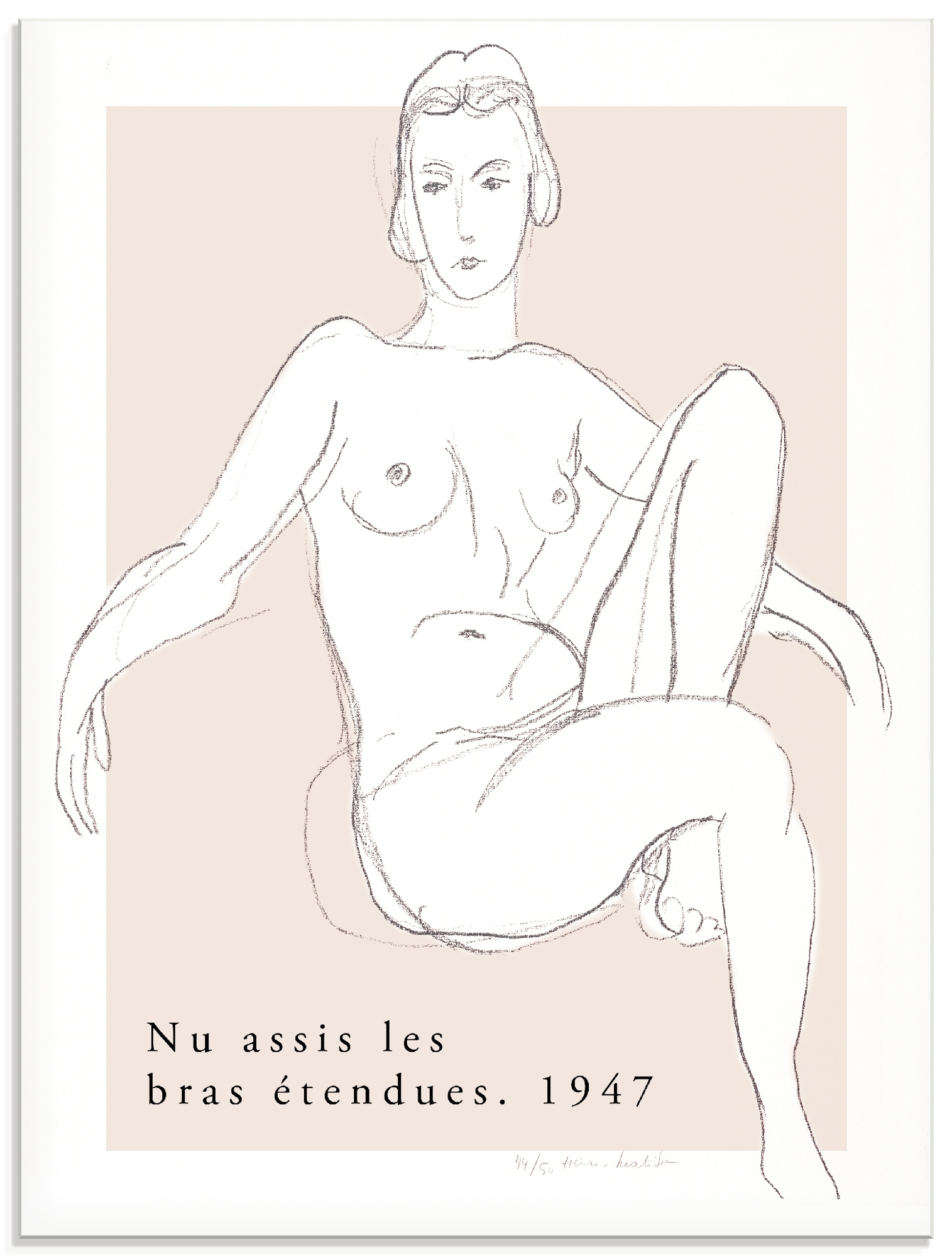 Image of Artland Glasbild "Nu assis les bras étendues 1947" Bilder von Frauen 1 Stk. tlg. in verschiedenen Grössen