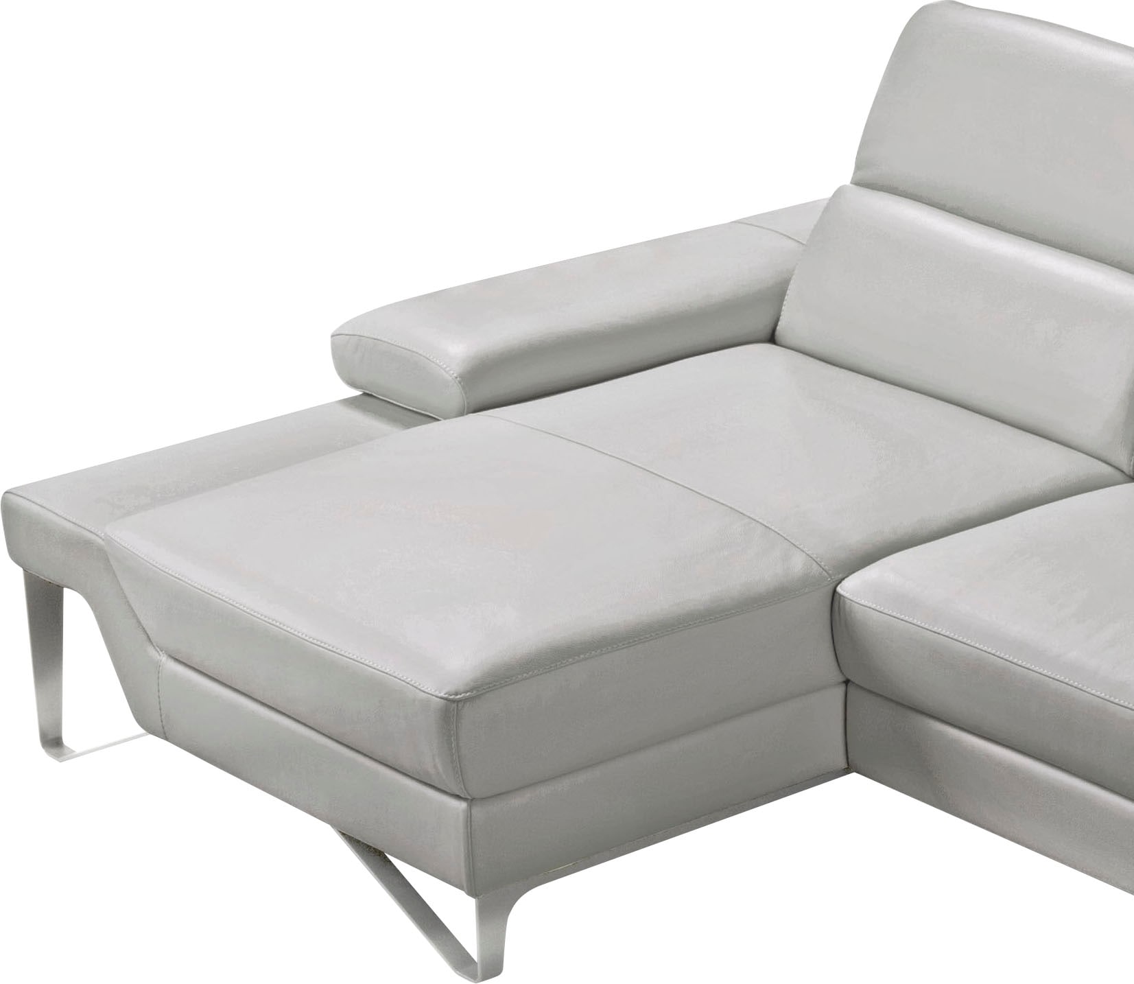 Egoitaliano Ecksofa »Princess, elegantes Designsofa mit erstklassigem Sitzkomfort, L-Form« mit Recamiere, inkl. Kopfteilverstellung, edle Designmetallfüsse