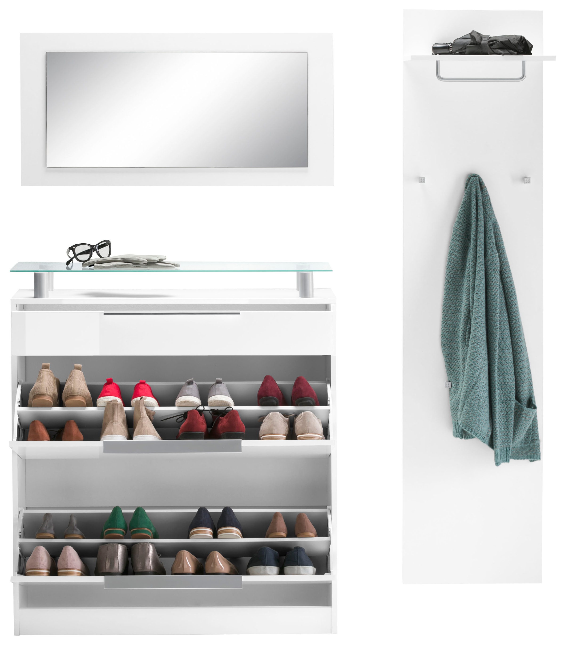 Schuhschrank (3-tlg.), Garderoben-Set stehender »Olivia«, borchardt Möbel