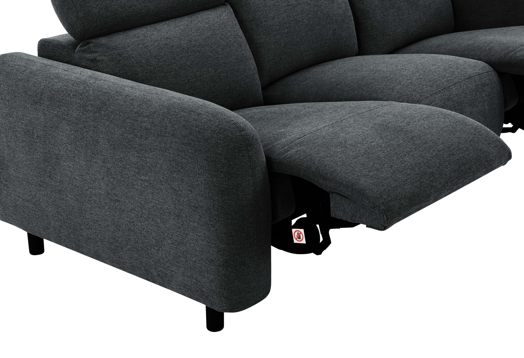 Home affaire 3-places »SKAANE Struktur-Sofa, 229 cm, manuelle-u. elektrische Relaxfunktion« Relax-Funktion in 2 Sitzen, Kopfteilverstellung, Federkernpolsterung